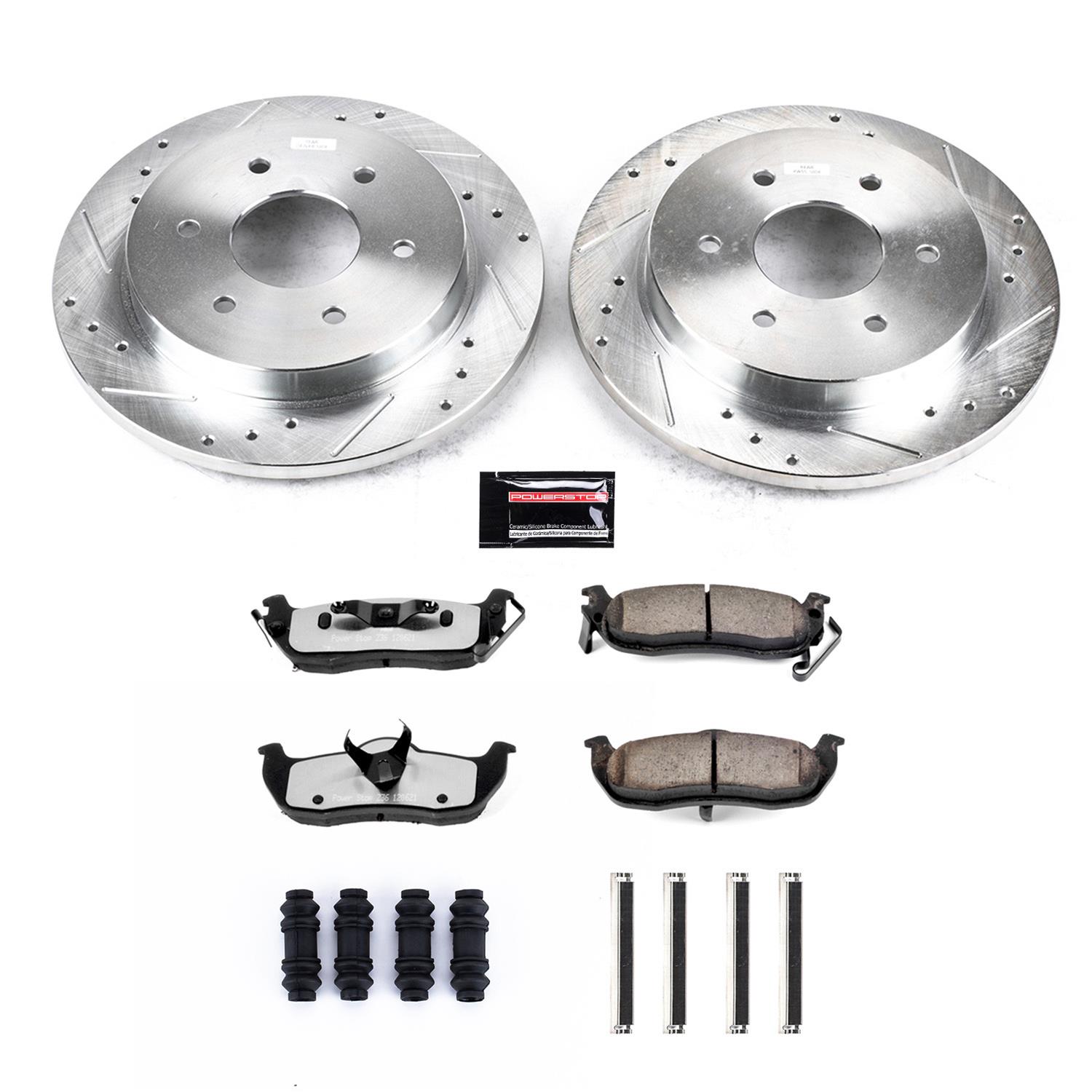 Detroit Axle Front Brake Kit – 12.60in Drilled & Slotted Rotors + Ceramic Pads – 2005-2006 Nissan Armada Titan QX56
