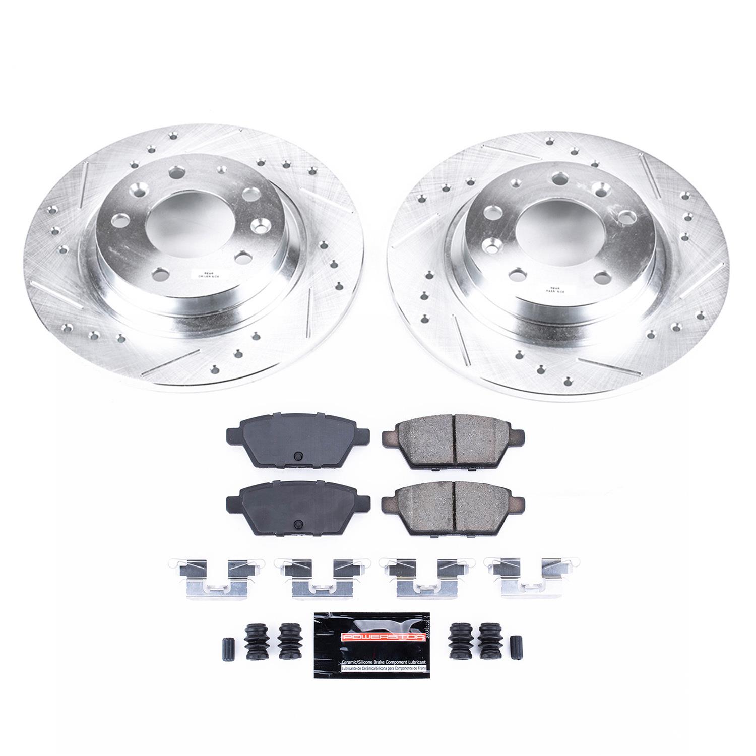 PowerStop Z23 Evolution Sport Brake Upgrade Kits K200 Rotors/Pads, Drilled/Slotted, Iron, Zinc Plated, Front/Rear, Ford, Lincoln, Mazda, Mercury, Kit thumbnail 4