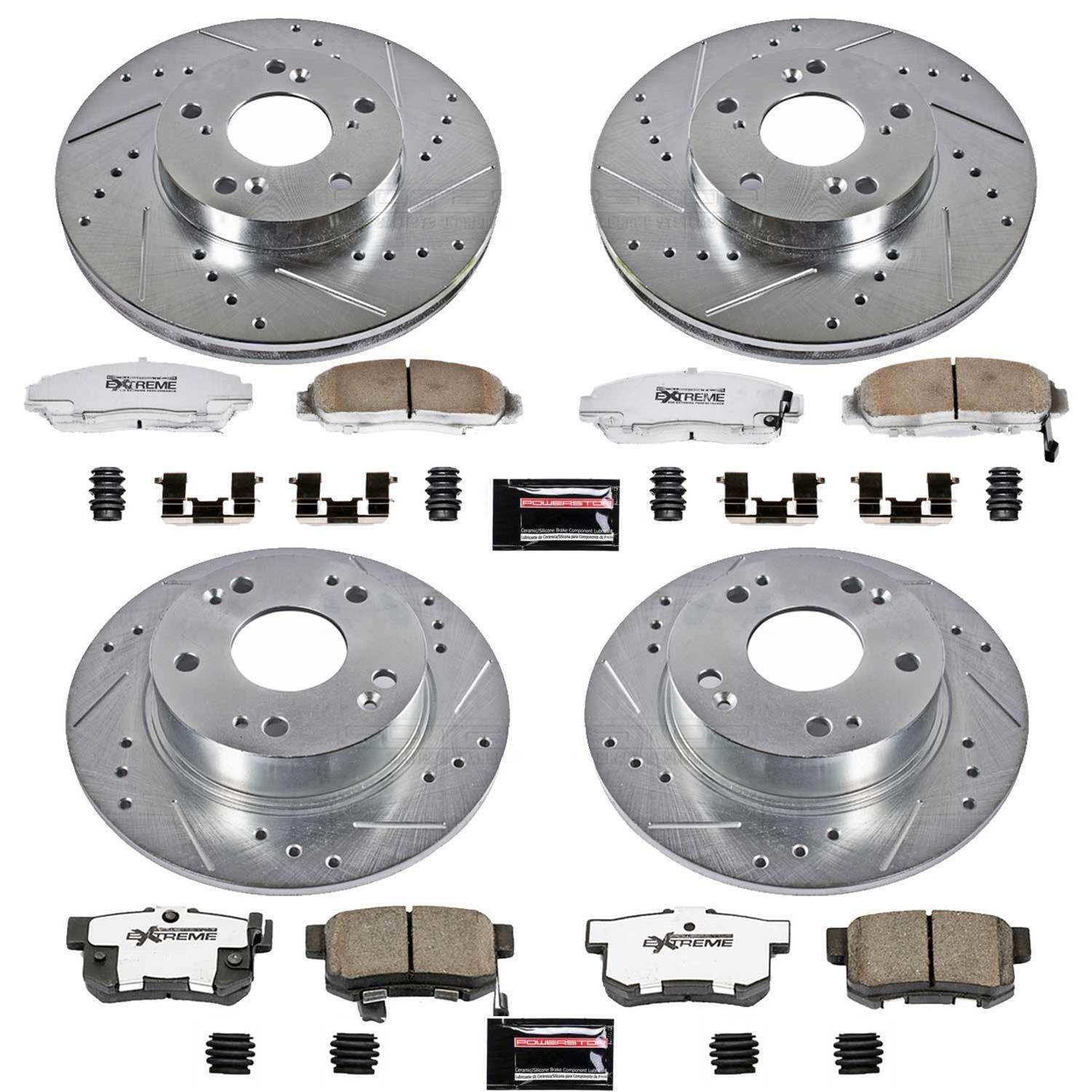 Power Stop 03-07 Honda Accord Front & Rear Z26 Street Warrior Brake Kit (1x psbK2558-26, 1x psbK2391-26) thumbnail 4