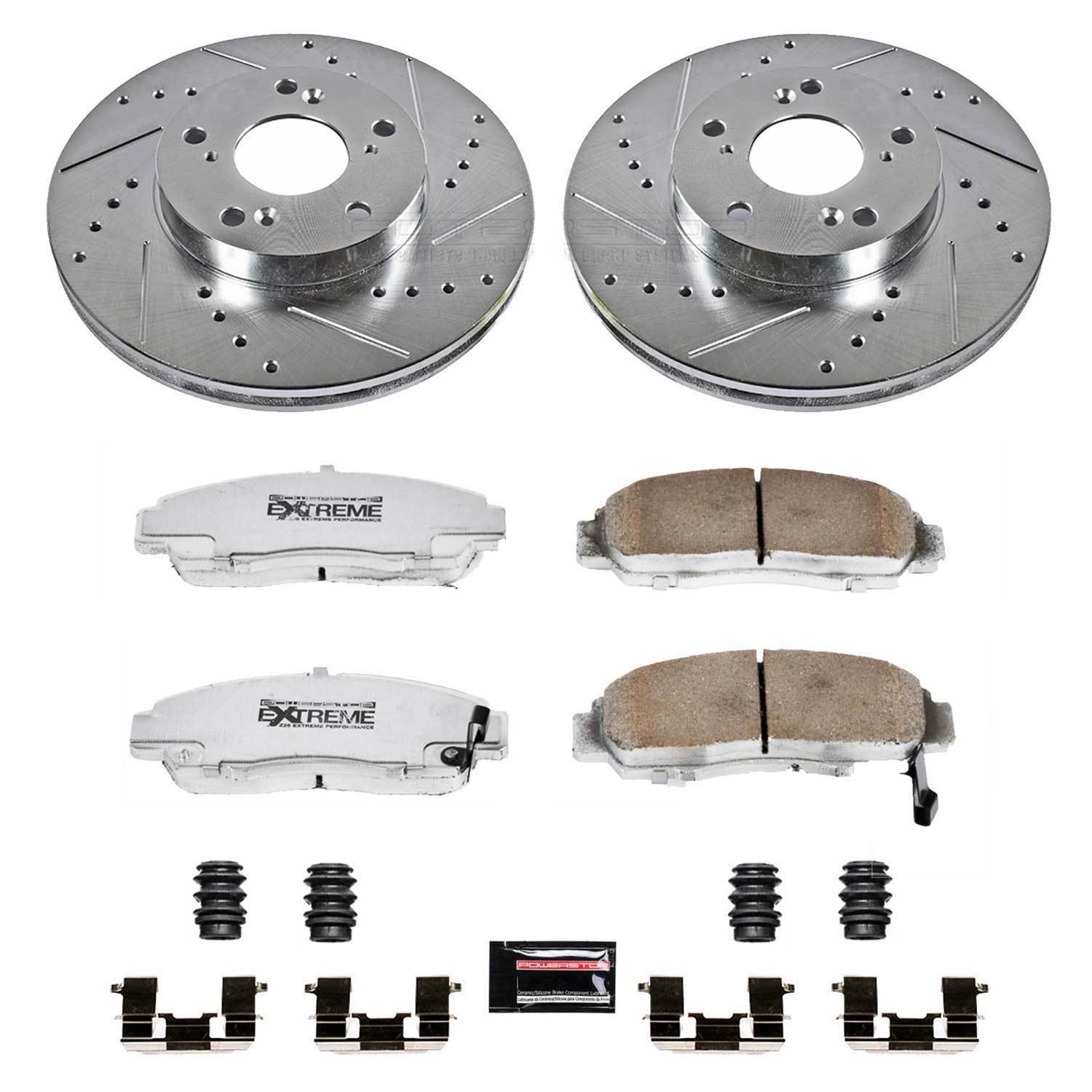 Power Stop 03-07 Honda Accord Front & Rear Z26 Street Warrior Brake Kit (1x psbK2558-26, 1x psbK2391-26) thumbnail 7