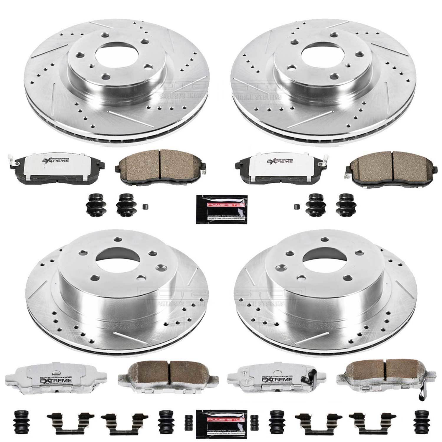 Power Stop 03-05 Infiniti G35 Front & Rear Z26 Street Warrior Brake Kit (1x psbK3140-26, 1x psbK103-26) thumbnail 4