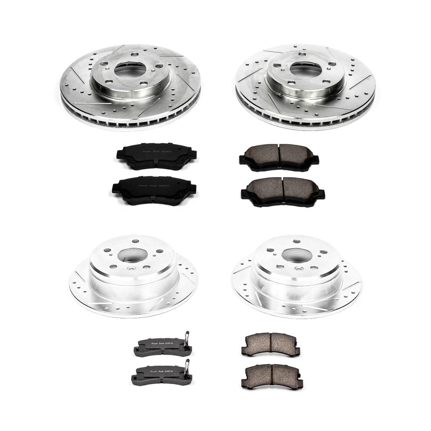 Power Stop K1084 Rear Z23 Evolution Brake Kit with Drilled//Slotted Rotors and Ceramic Brake Pads