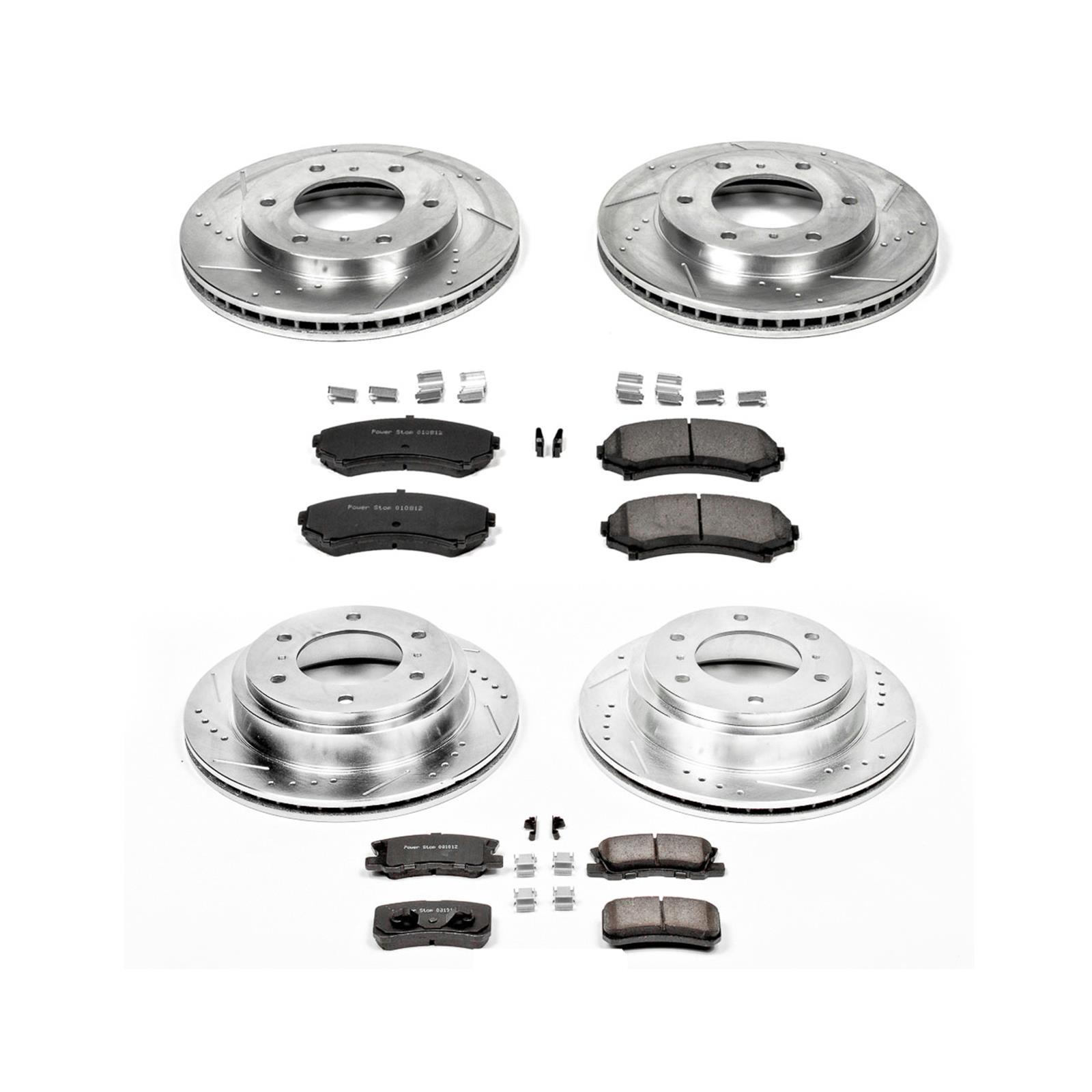 Power Stop K3119 Rear Z23 Evolution Brake Kit with Drilled/Slotted Rotors and Ceramic Brake Pads 