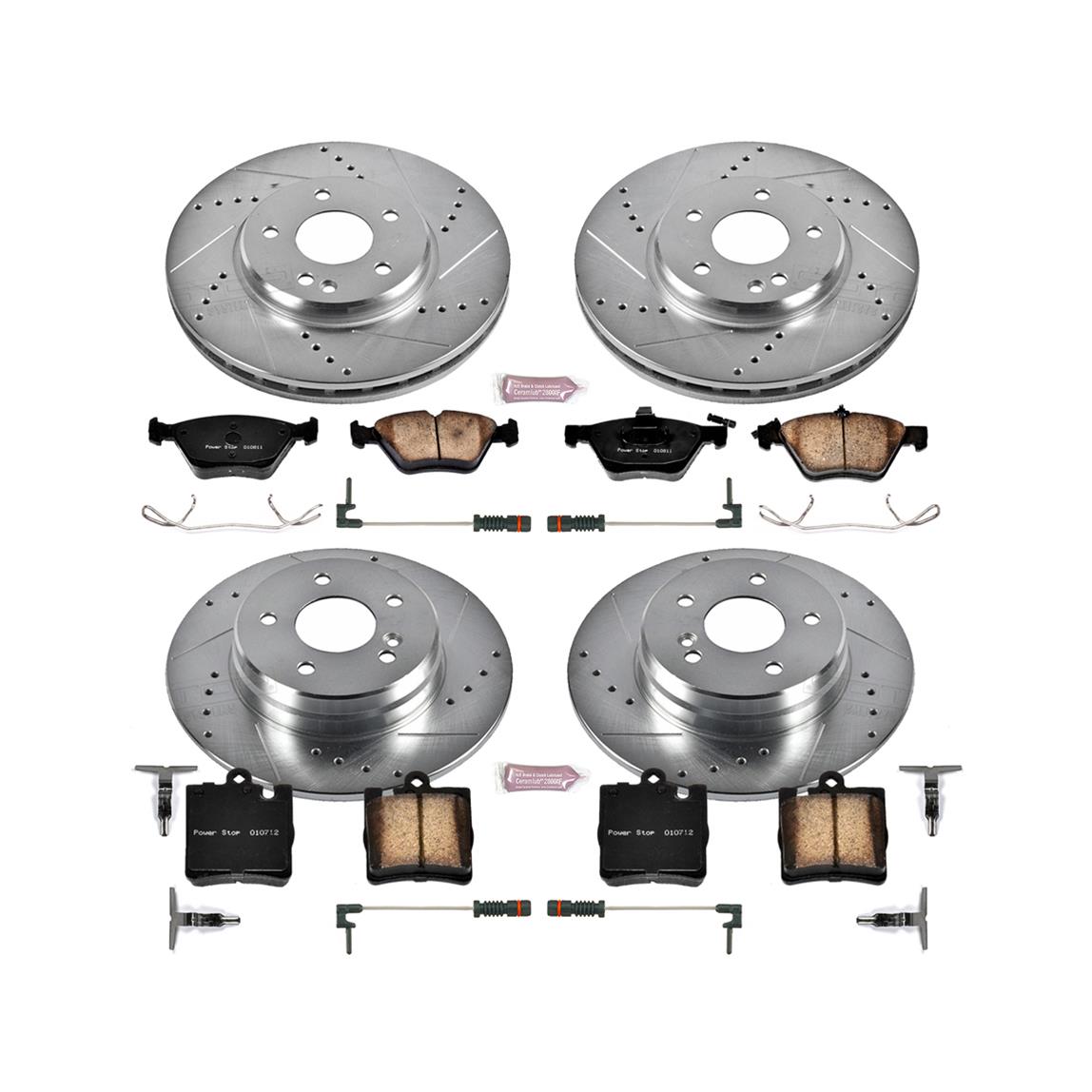 Power Stop K2926 Front Brake Kit with Drilled//Slotted Brake Rotors and Z23 Evolution Ceramic Brake Pads