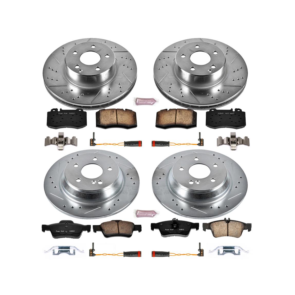 Power Stop K3069 Rear Z23 Evolution Brake Kit with Drilled/Slotted Rotors and Ceramic Brake Pads 