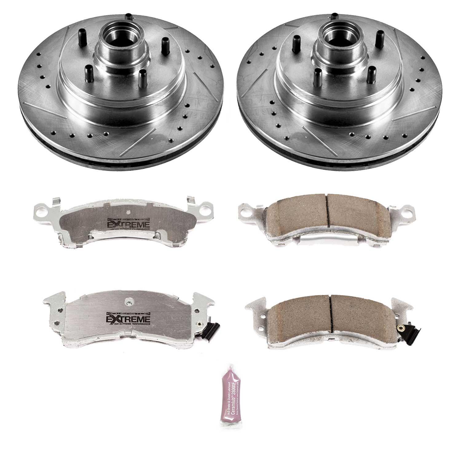 Power Stop K2936 Front Brake Kit with Drilled//Slotted Brake Rotors and Z23 Evolution Ceramic Brake Pads