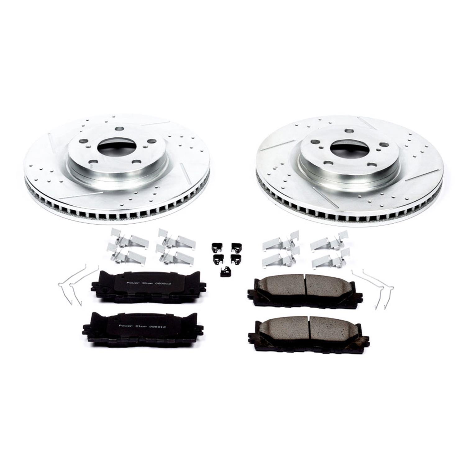 Power Stop K6480 Z23 Evolution Sport 1-Click Performance Front//Rear Brake Kit