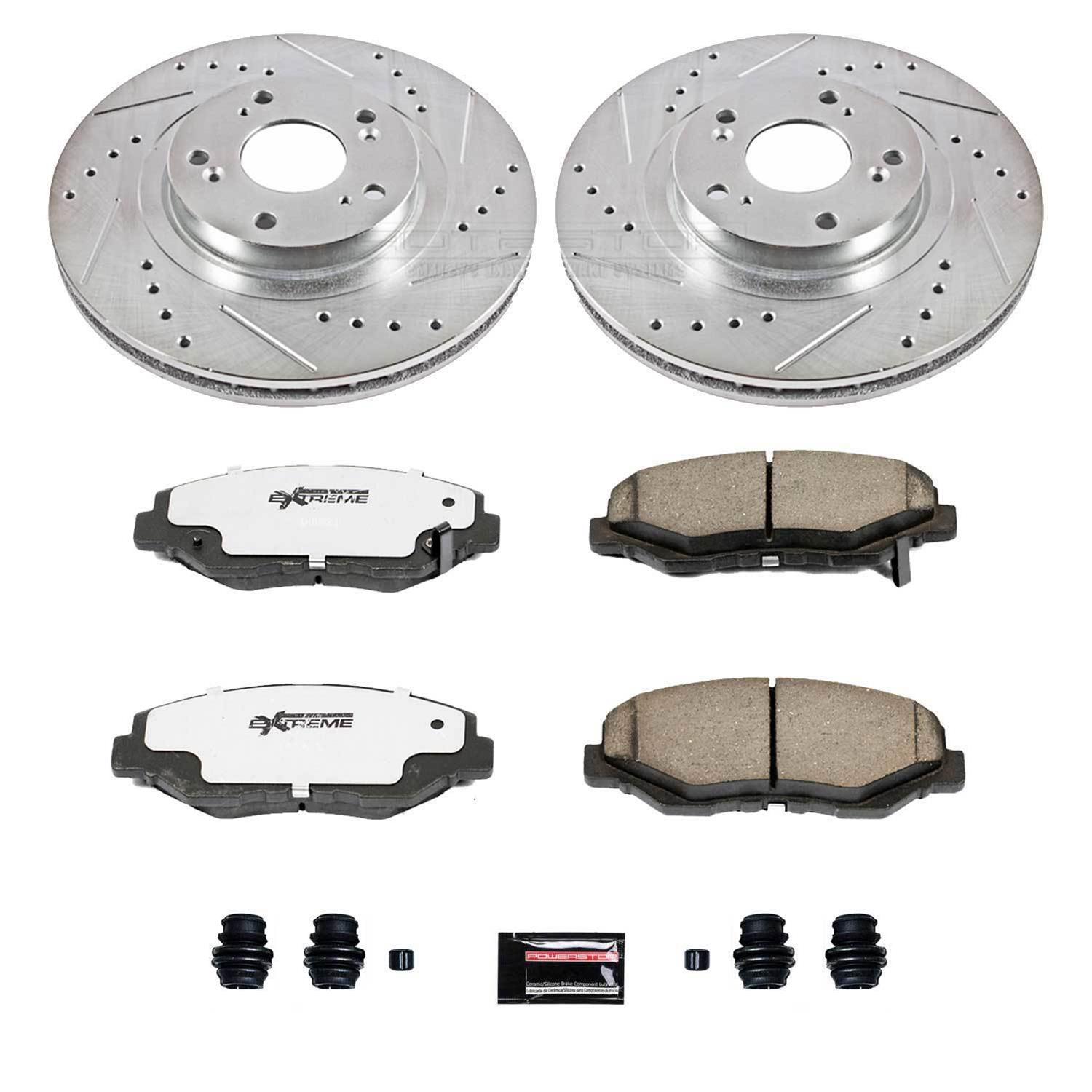 Power Stop 12-15 Honda Civic Front & Rear Z26 Street Warrior Brake Kit w/Calipers (1x psbKC3055-26, 1x psbKC1243-26) thumbnail 6