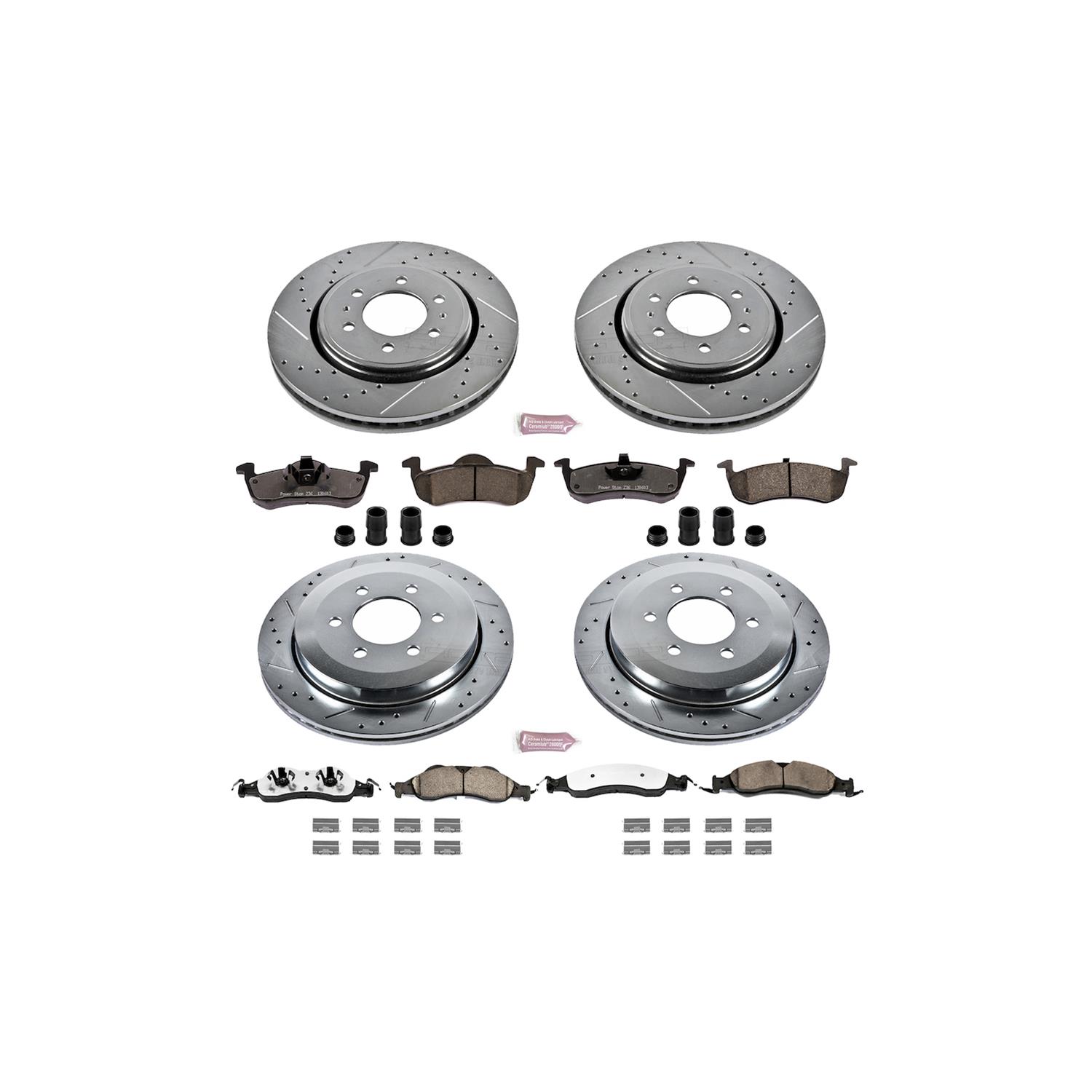 PowerStop Z36 Truck and Tow Brake Upgrade Kits for 2007-2009 EXPEDITION, NAVIGATOR - K4109-36 Rotors/Pads, Iron, Drilled/Slotted, Zinc Plated, Carbon Ceramic Pads, Front/Rear, Ford, Lincoln, Kit thumbnail 3