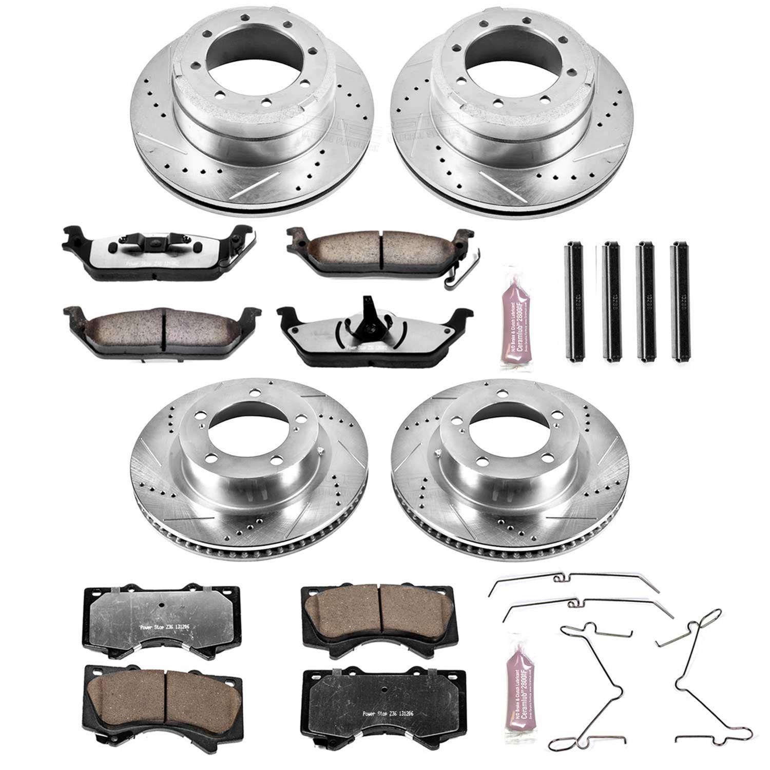 Power Stop K4696 Front Brake Kit with Drilled//Slotted Brake Rotors and Z23 Evolution Ceramic Brake Pads