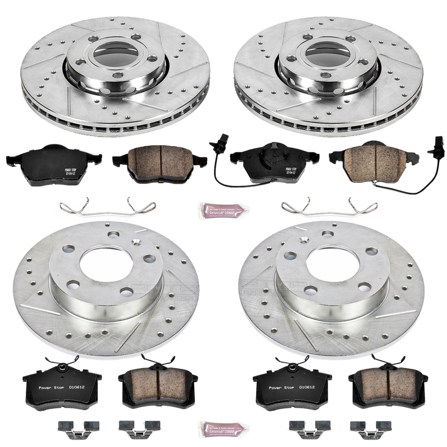 Power Stop 05-06 Audi A4 Front & Rear Z23 Evolution Sport Brake Kit (1x psbK5229, 1x psbK3129) thumbnail 4