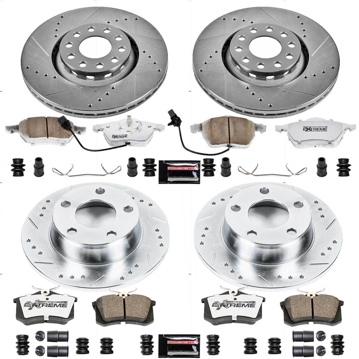 Power Stop 99-04 Audi A6 Quattro Front & Rear Z26 Street Warrior Brake Kit (1x psbK4845-26, 1x psbK636-26) thumbnail 3