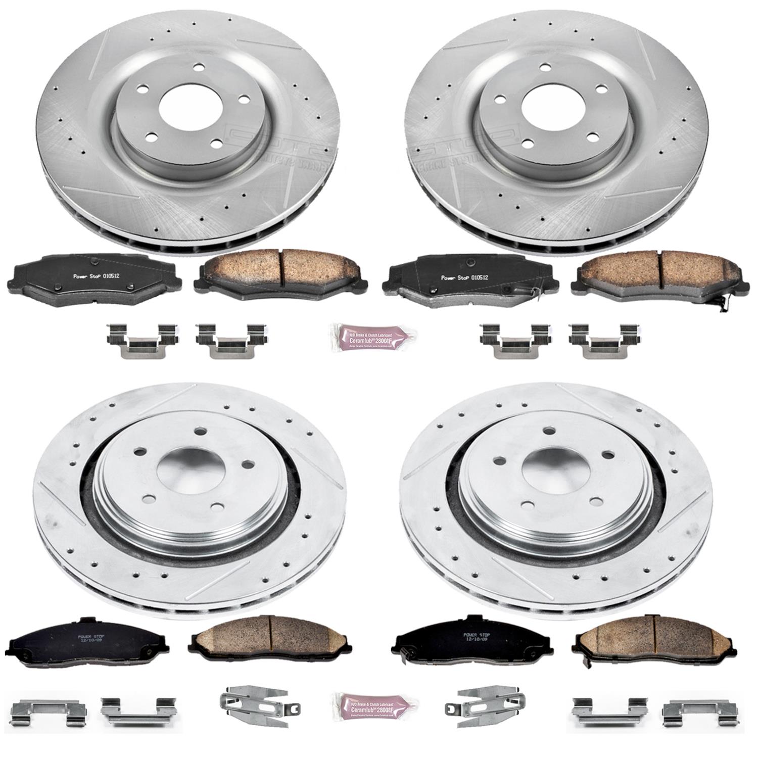 Power Stop 06-09 Cadillac XLR Front & Rear Z23 Evolution Sport Brake Kit (1x psbK5159, 1x psbK5158) thumbnail 2