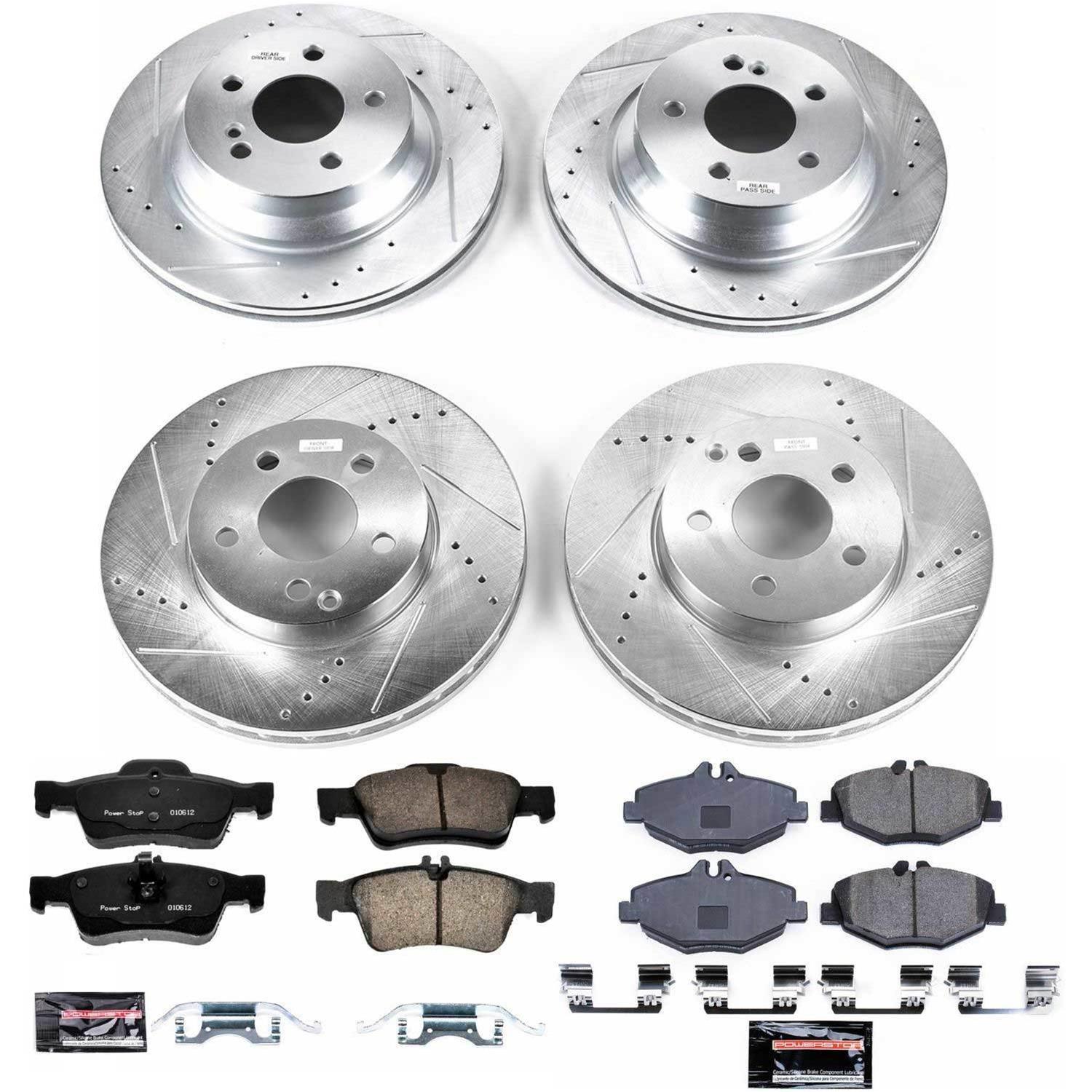 PowerStop Z23 Evolution Sport Brake Upgrade Kits for 2006-2009 E350 - K4524 Pads and Rotors, Sport, Cross-Drilled/Slotted Surface, Iron, Zinc Plated, 11.610 in./11.810 in. Diameter, Carbon Fiber Ceramic Pads, Kit thumbnail 3