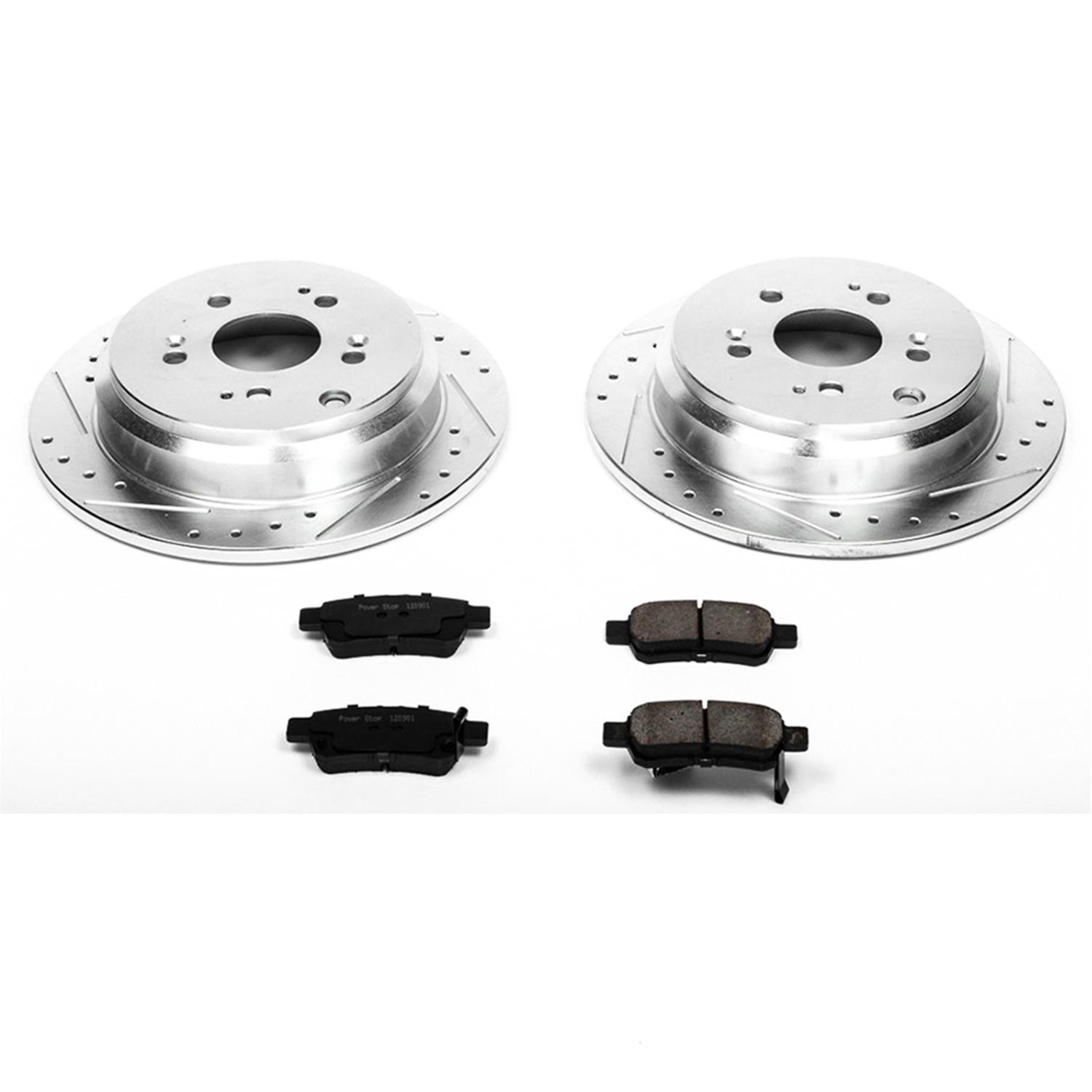 Power Stop K4634 Front Z23 Evolution Brake Kit with Drilled//Slotted Rotors and Ceramic Brake Pads