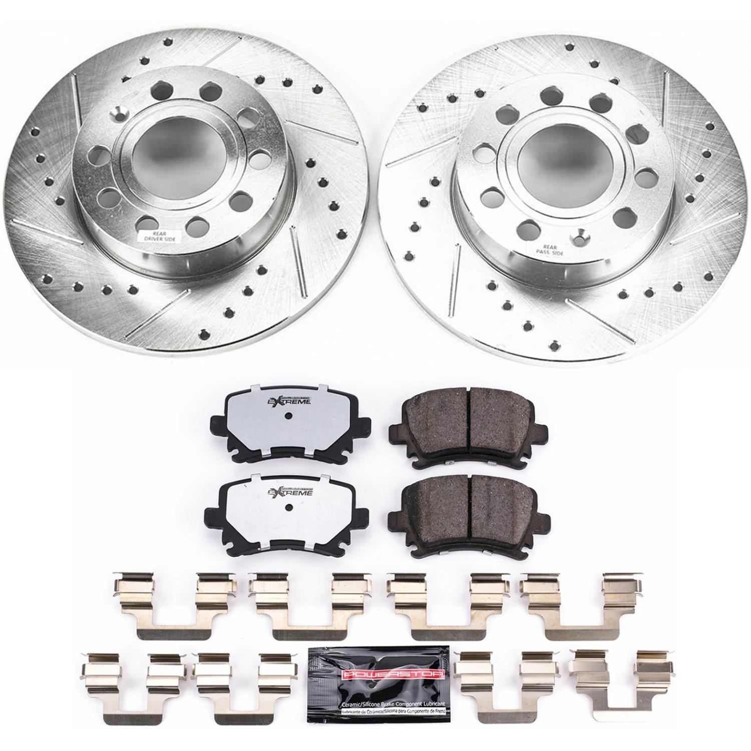 Power Stop 2008 Audi A3 Front & Rear Z26 Street Warrior Brake Kit w/Calipers (1x psbKC2259A-26, 1x psbKC4627A-26) thumbnail 9