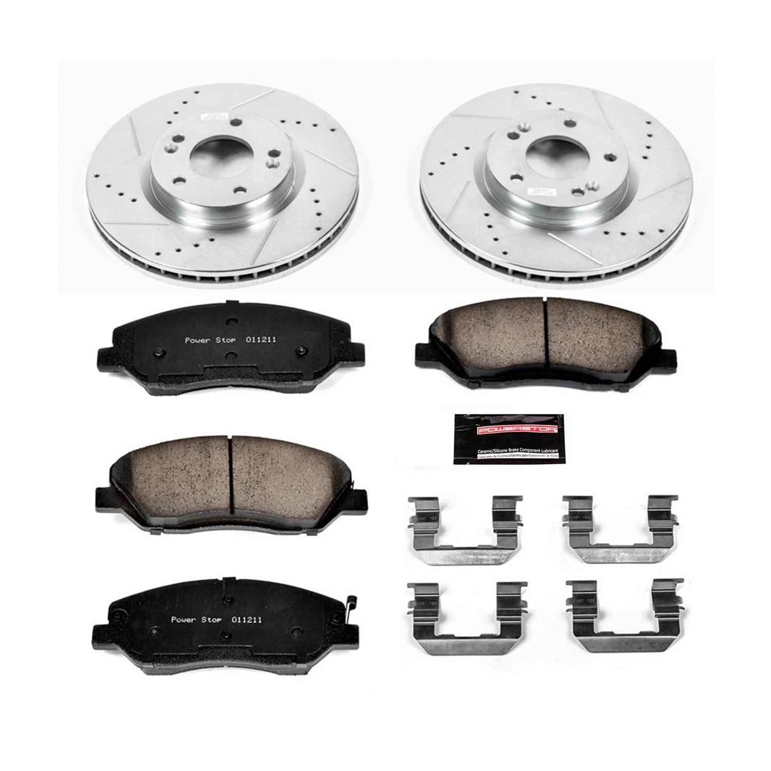 Power Stop 07-09 Hyundai Santa Fe Front Z23 Evolution Sport Brake Kit w/Calipers (1x psbK4665, 1x psbS3210) thumbnail 4