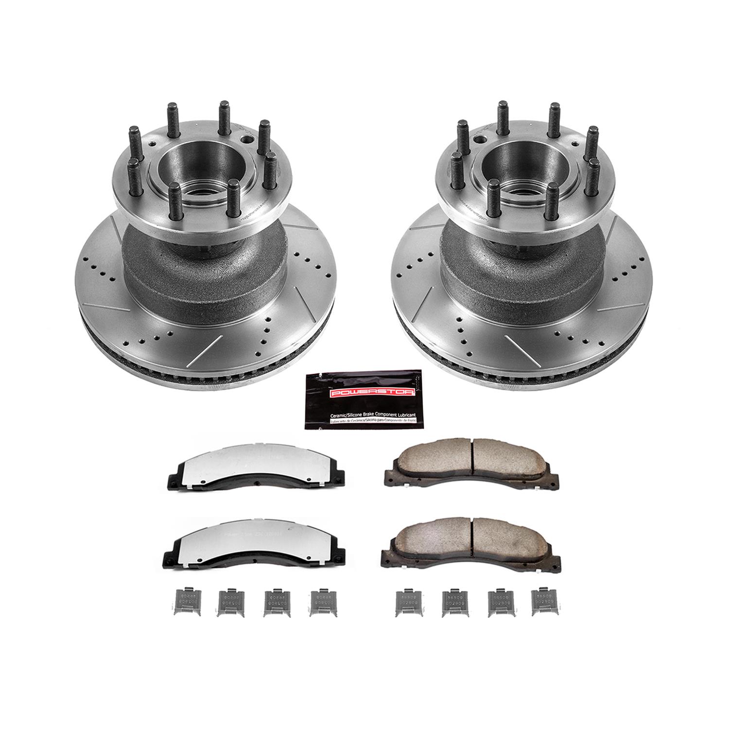 PowerStop Front Z36 Truck & Tow Brake Pad And Rotor Kit With Calipers Kc5412 36