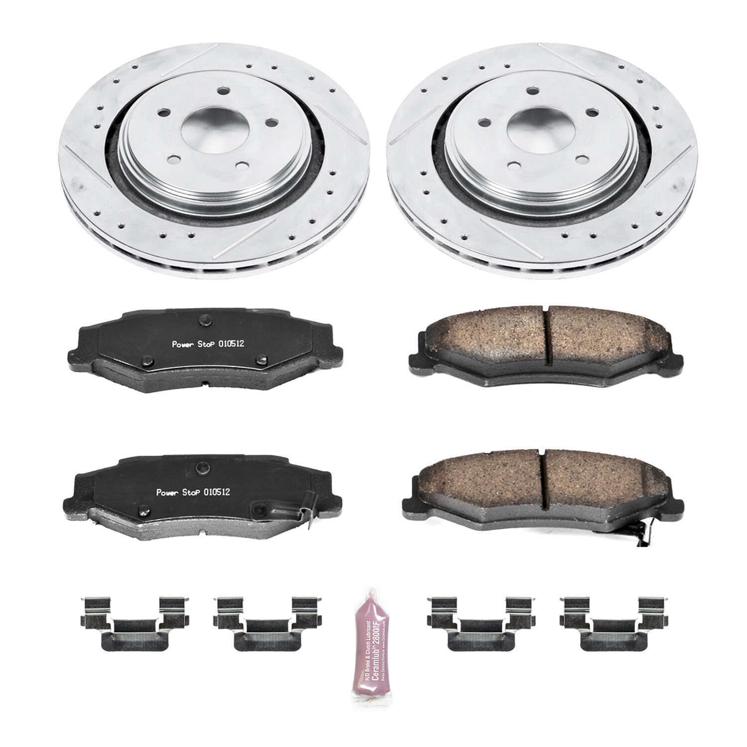 PowerStop Rear Z23 Evolution Sport Brake Kit w/Calipers | Jaguar S-Type (2003–2005) (KC3141)