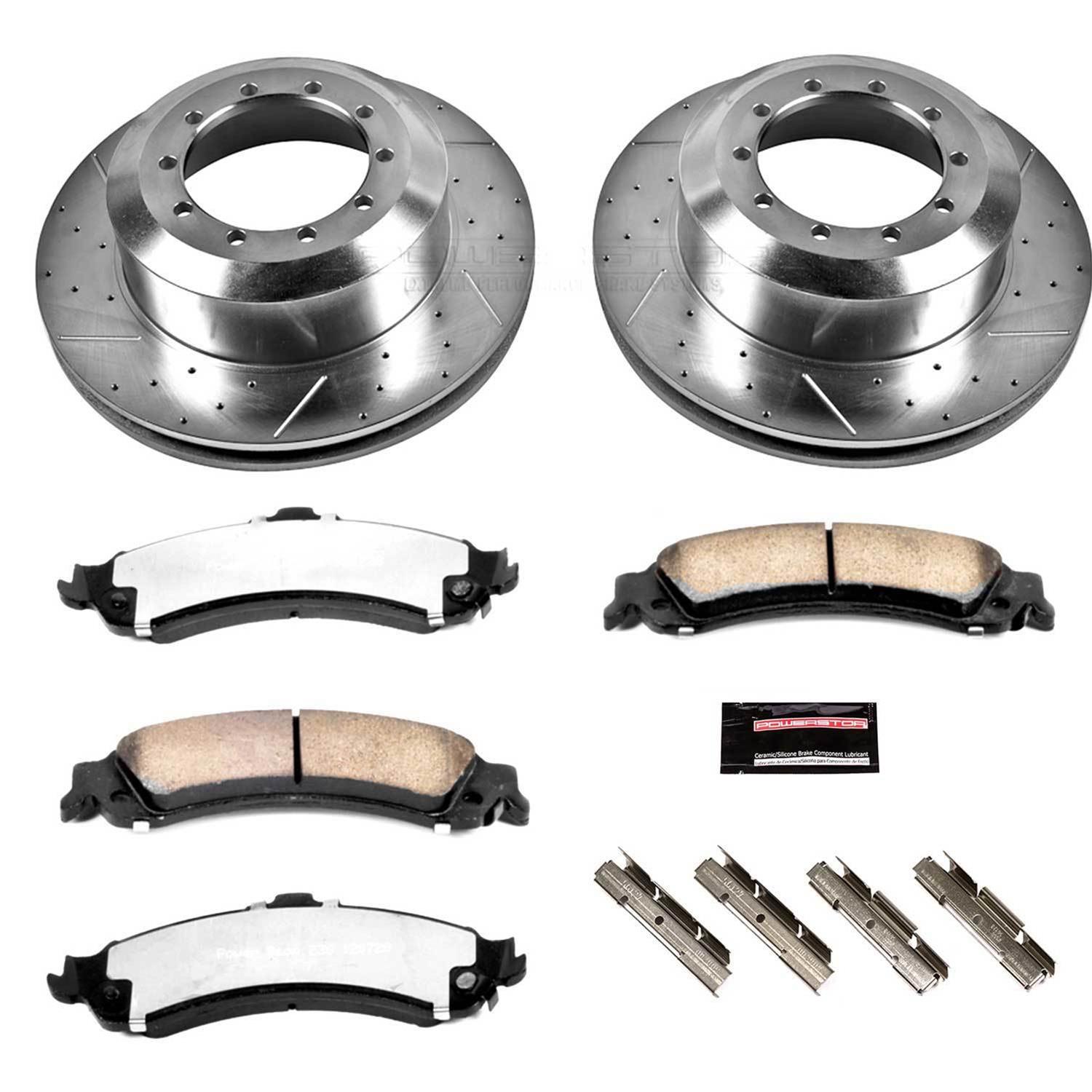 Power Stop 2005 GMC Sierra 1500 HD Front and Rear Z36 Truck & Tow Kit w/Cals (1x psbK2020-36, 1x psbS4764, 1x psbK5225-36, 1x psbS4730) thumbnail 4