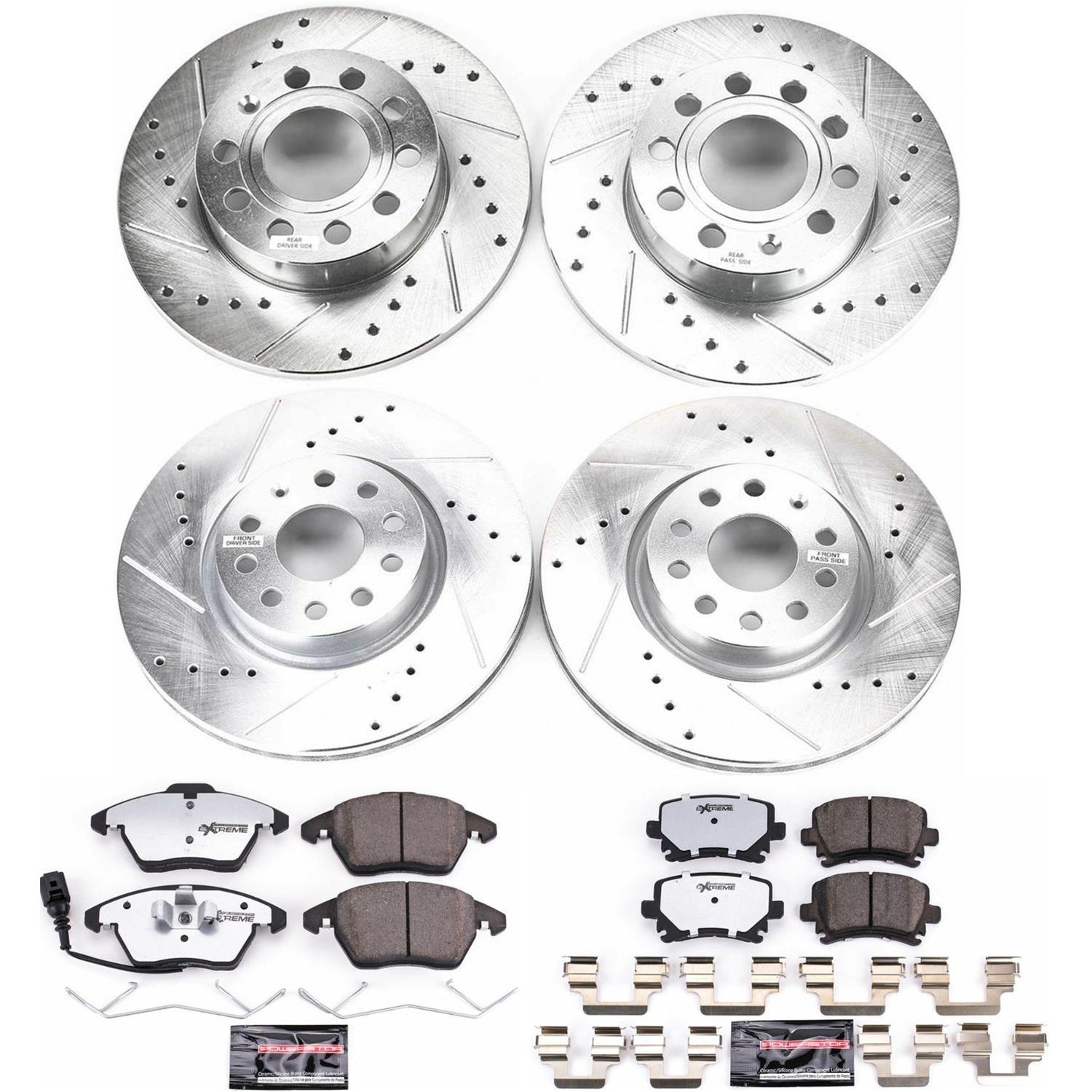 Power Stop 2008 Audi A3 Front & Rear Z26 Street Warrior Brake Kit (1x psbK2259-26, 1x psbK4627-26) thumbnail 2