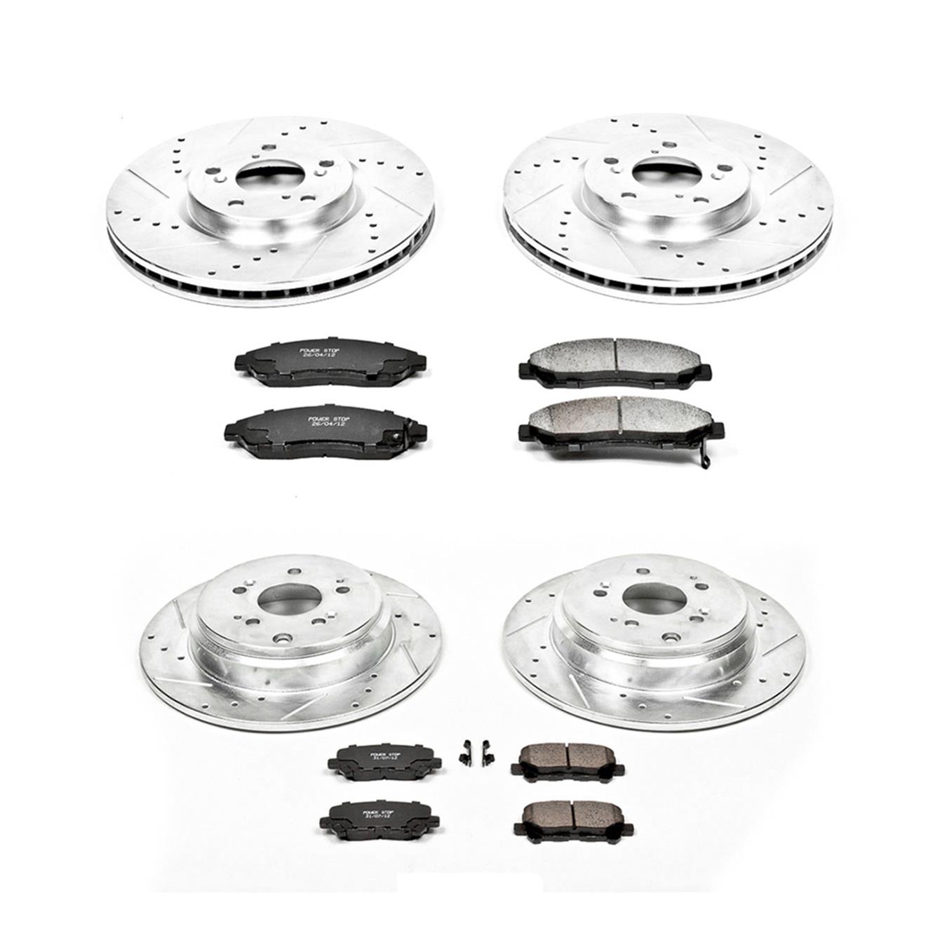 Power Stop K2369 Front Z23 Evolution Brake Kit with Drilled//Slotted Rotors and Ceramic Brake Pads