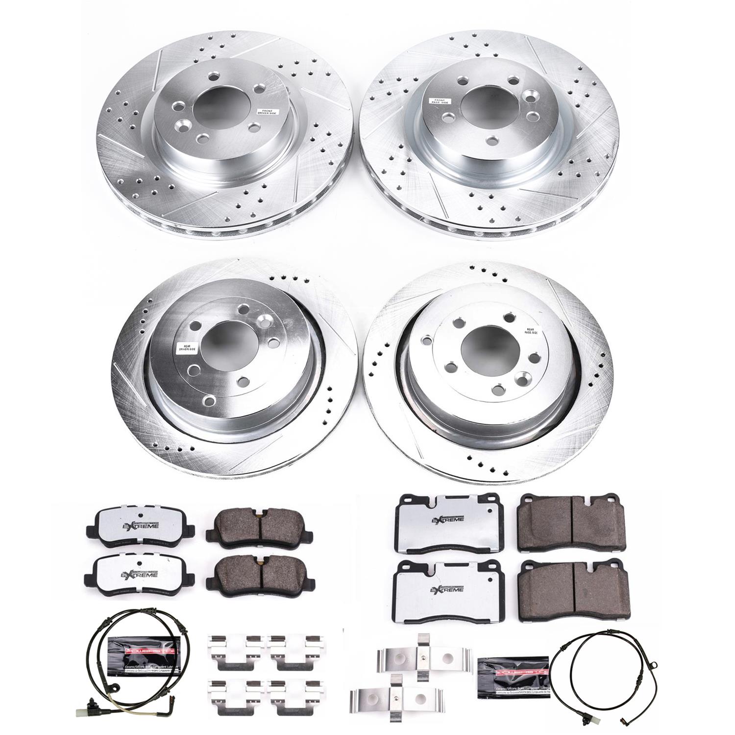 PowerStop Z36 Truck and Tow Brake Upgrade Kits for 2006-2009 RANGE ROVER SPORT - K5443-36 Pads Rotors, Tow, Cross-Drilled/Slotted Surface, Iron, Zinc Plated, 14.170 in./13.780 in. Diameter, Carbon Fiber Ceramic Pads, Kit thumbnail 3