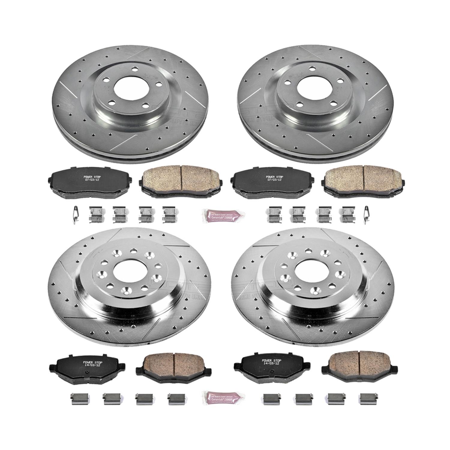 Power Stop KOE5927 Front and Rear Stock Replacement Brake Kit 