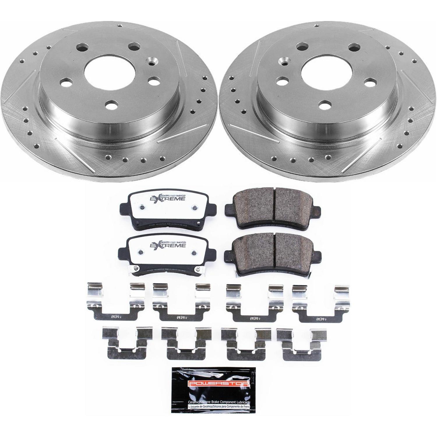 PowerStop Z26 Street Warrior Brake Upgrade Kits K5523-26 Pads and Rotors, Warrior, Cross-Drilled/Slotted Surface, Iron, Zinc Plated, 11.650 in./11.500 in. Diameter, Carbon Fiber Ceramic Pads, Kit thumbnail 5