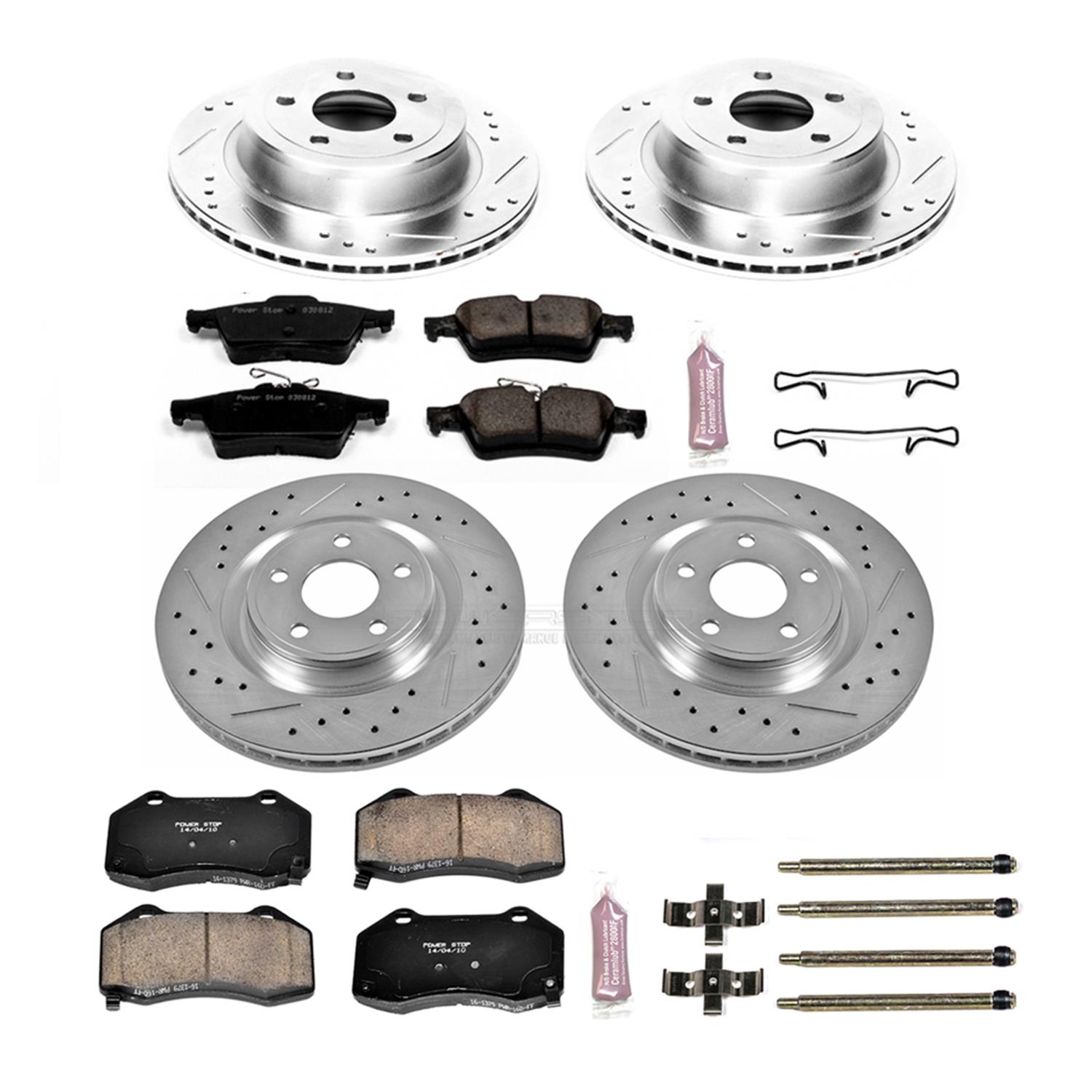 Power Stop K5532 Front Z23 Evolution Brake Kit with Drilled//Slotted Rotors and Ceramic Brake Pads