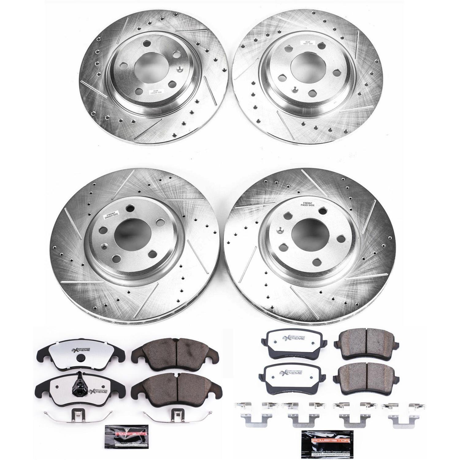 Power Stop 09-11 Audi A4 Front & Rear Z26 Street Warrior Brake Kit (1x psbK5752-26, 1x psbK4745-26) thumbnail 2