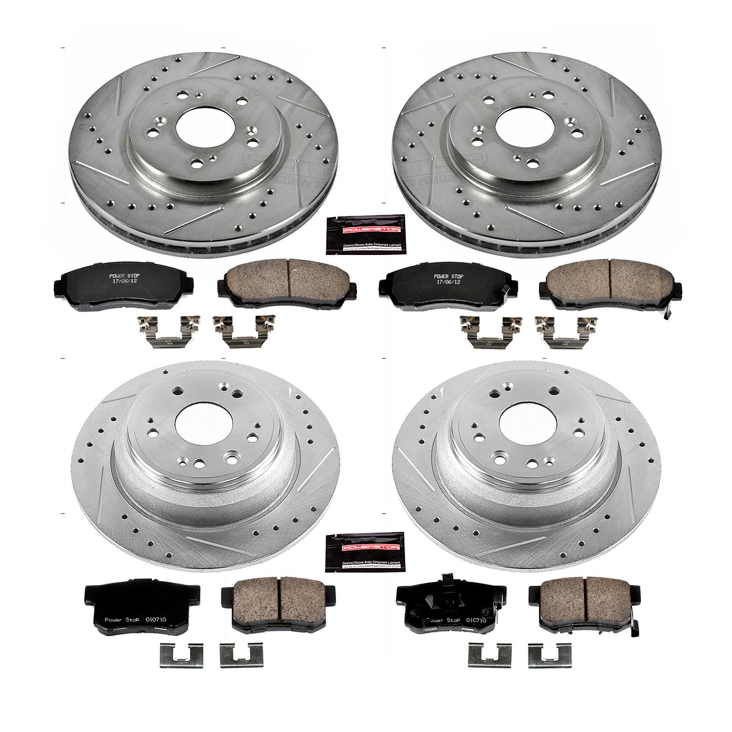 Power Stop 10-11 Honda Accord Crosstour Front & Rear Z23 Evolution Sport Brake Kit (1x psbK5859, 1x psbK228) thumbnail 2