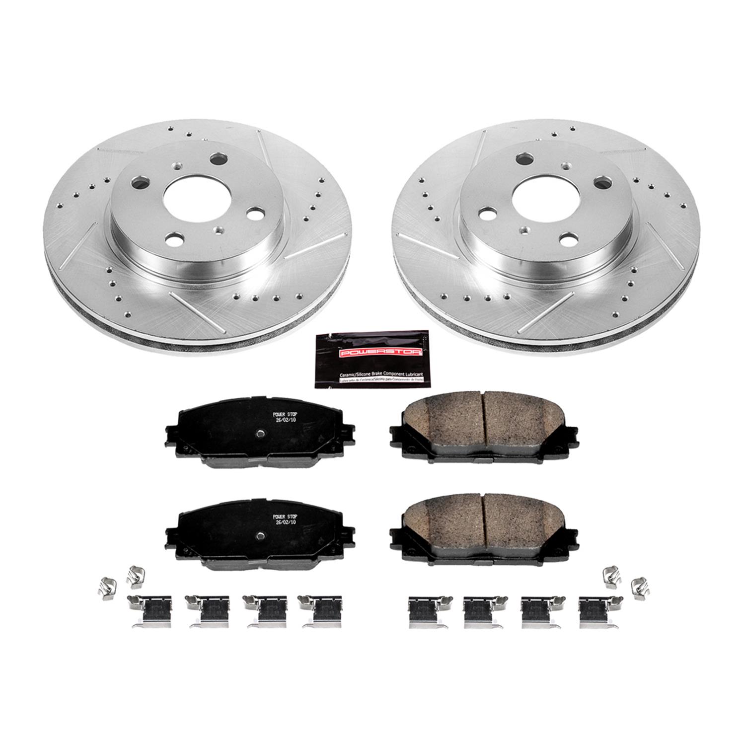 Power Stop 07-15 Toyota Yaris Front & Rear Z23 Evolution Sport Brake Kit (1x psbKOE15402DK, 1x psbK5863) thumbnail 5