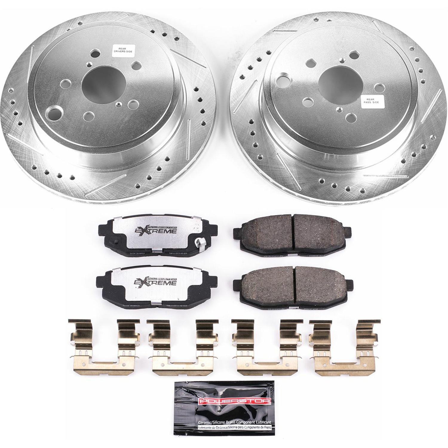 Power Stop 10-14 Subaru Outback Front & Rear Z26 Street Warrior Brake Kit w/Calipers (1x psbK285-26, 1x psbK5883-26, 1x psbS3348, 1x psbS6376) thumbnail 4