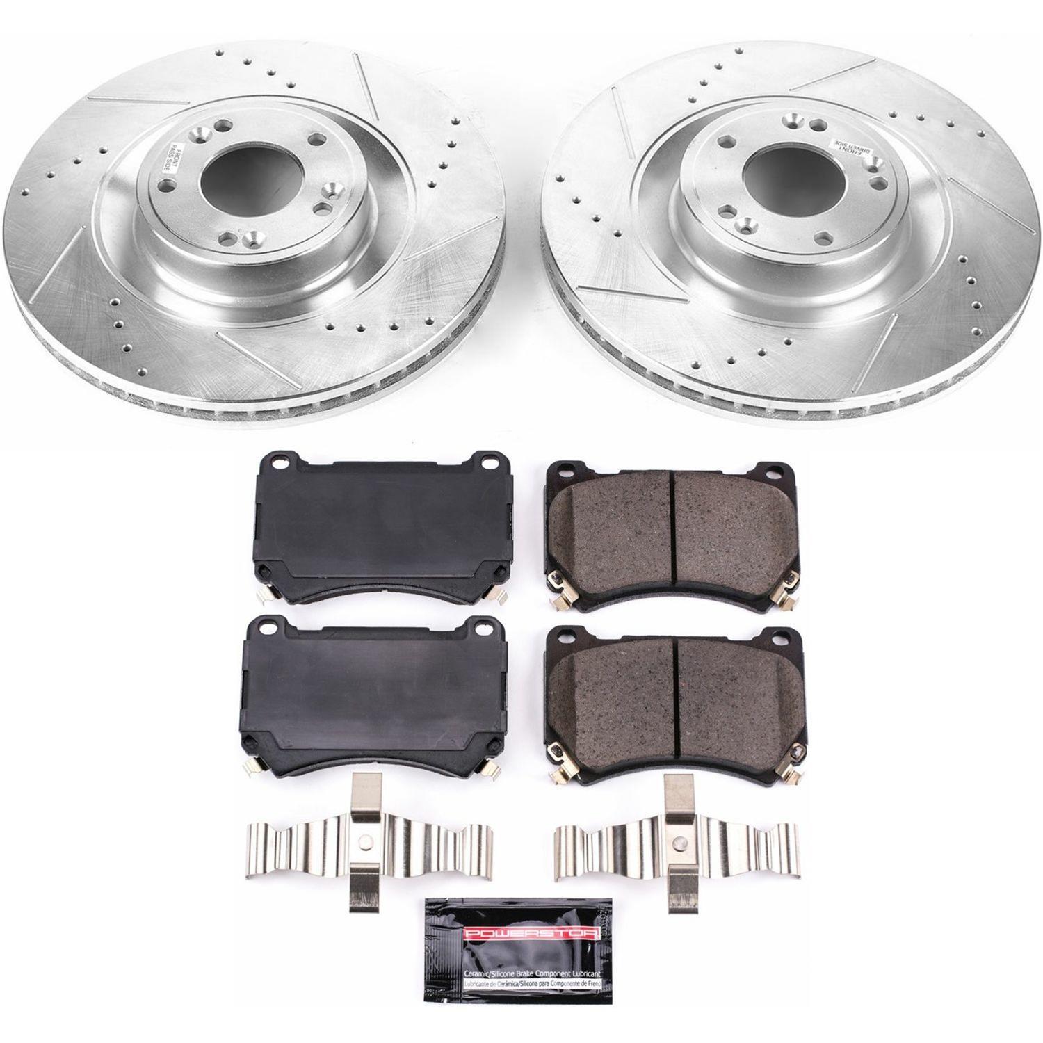 Power Stop 12-14 Hyundai Genesis Front & Rear Z23 Evolution Sport Brake Kit (1x psbK5928, 1x psbK5848) thumbnail 3