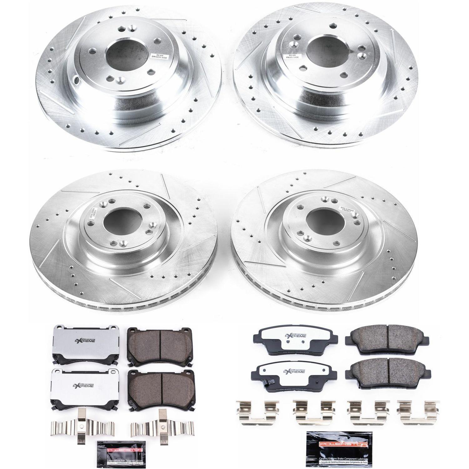 Power Stop 12-14 Hyundai Genesis Front & Rear Z26 Street Warrior Brake Kit (1x psbK5848-26, 1x psbK5928-26) thumbnail 4