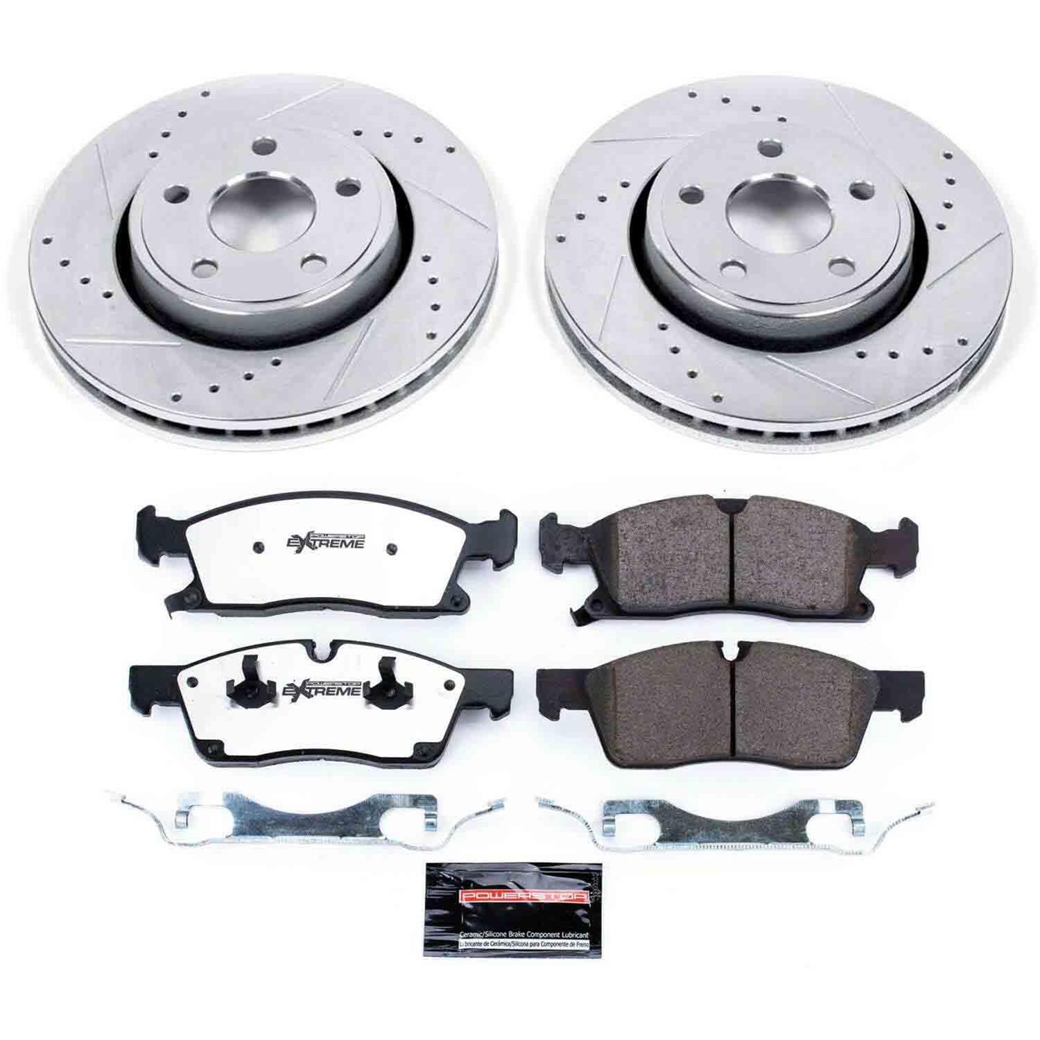 Power Stop 11-16 Jeep Gr& Cherokee Front Z36 Truck & Tow Kit w/Cals (1x psbK5951-36, 1x psbS5296) thumbnail 5