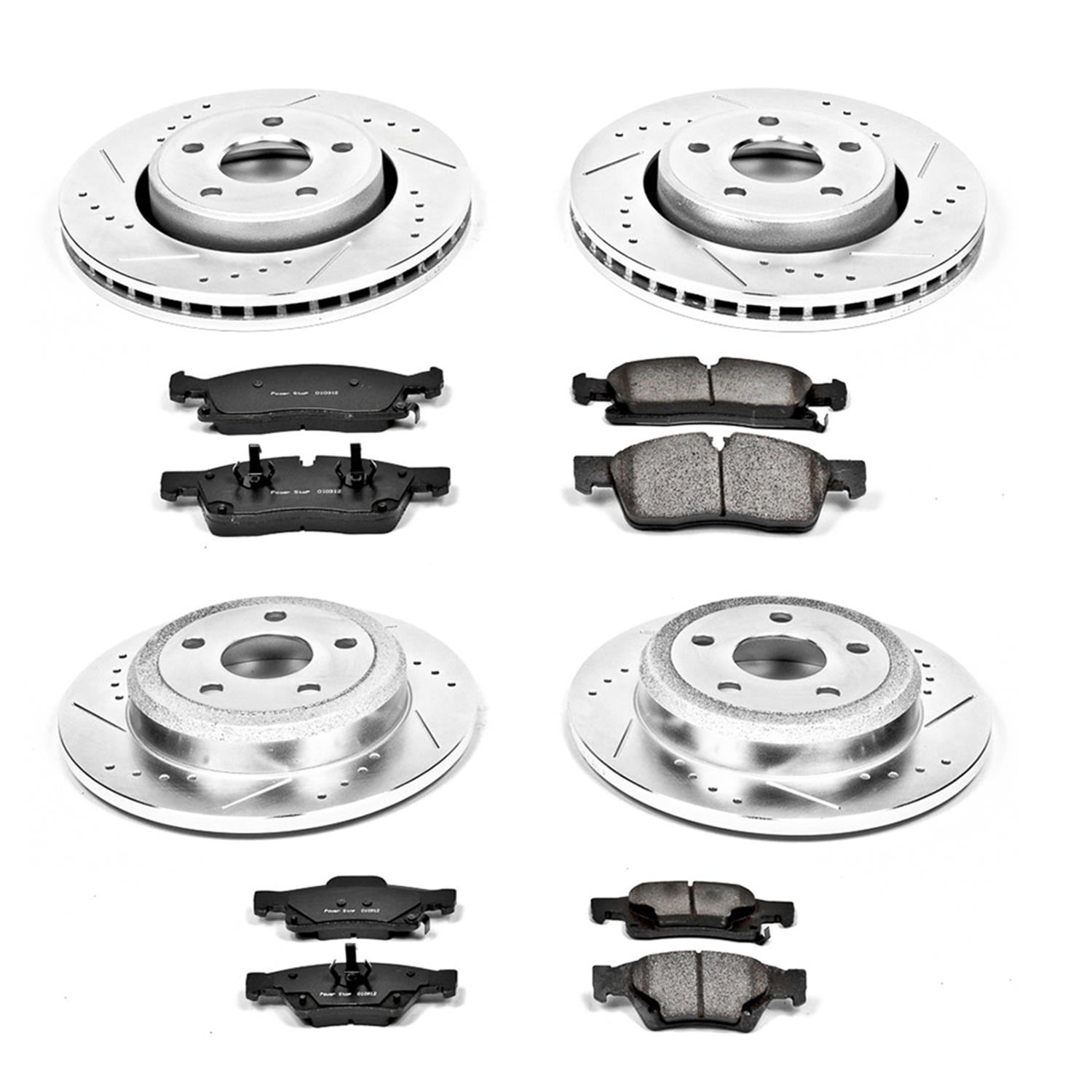 Power Stop K5532 Front Z23 Evolution Brake Kit with Drilled//Slotted Rotors and Ceramic Brake Pads