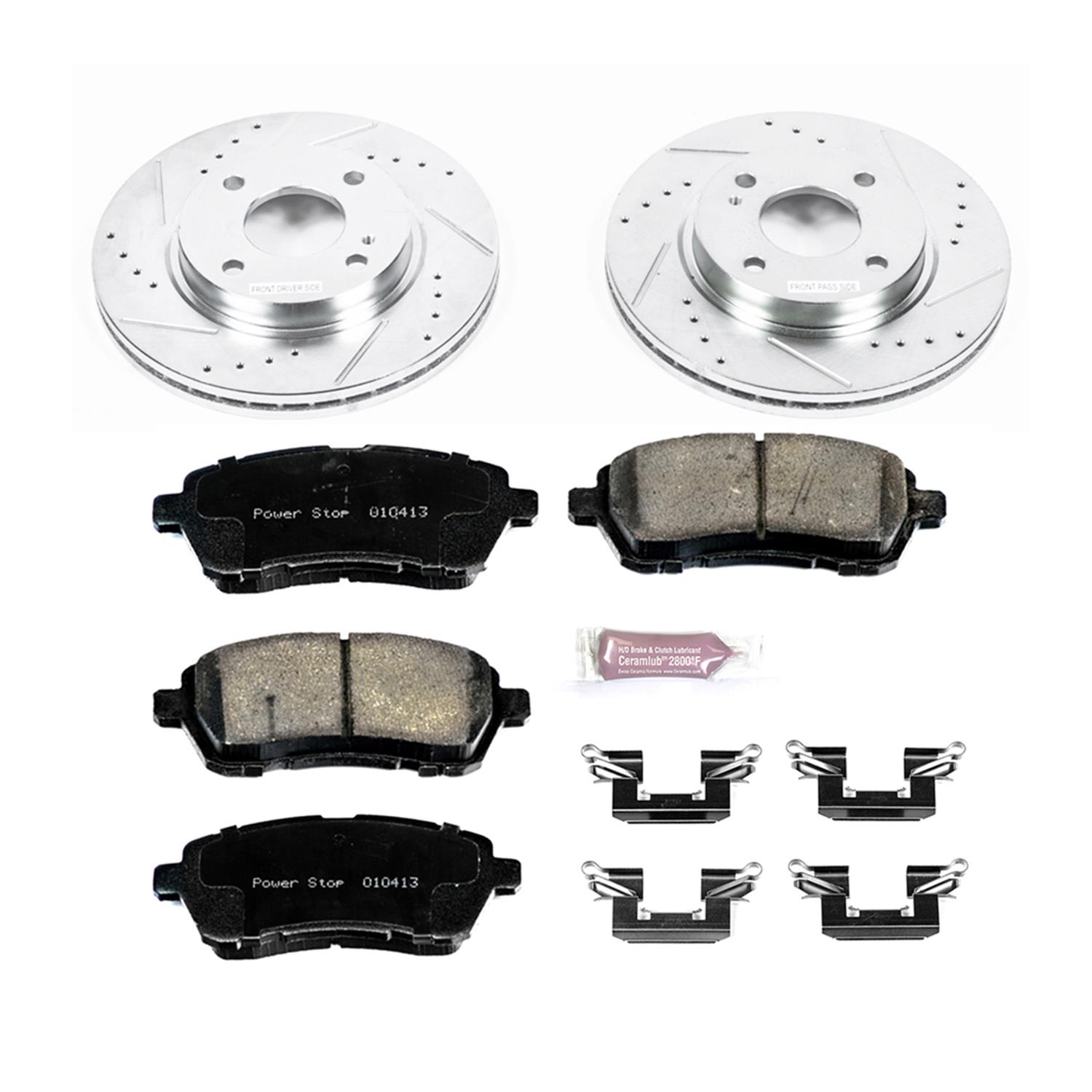Power Stop KC2329 Rear Z23/ Evolution/ Sport Brake Upgrade Kit with Powder Coated Calipers