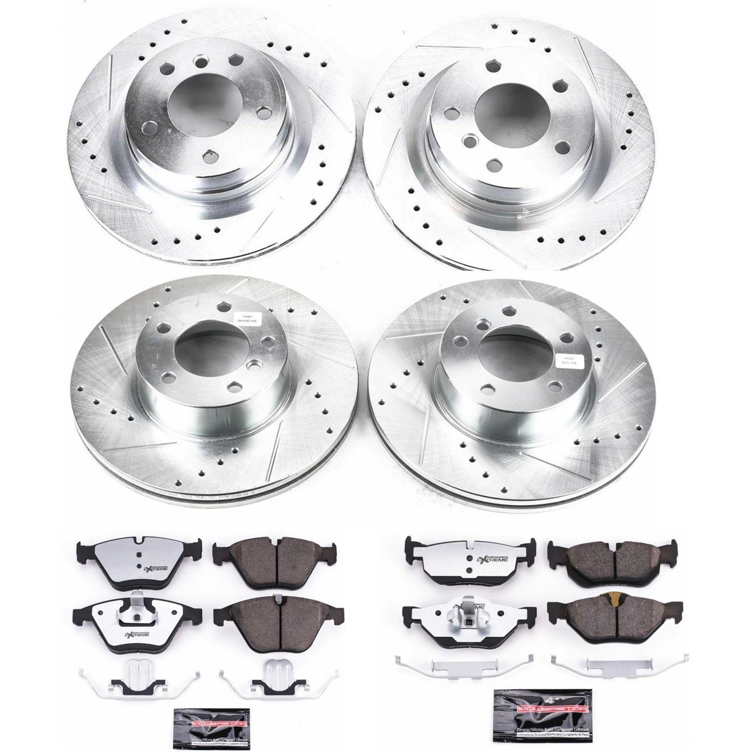 PowerStop Z26 Street Warrior Brake Upgrade Kits for 2011-2013 328I - K6072-26 Rotor and Pad Combo, Warrior, Front/Rear, Cross-drilled/Slotted Rotors, Zinc Dichromate Plated, Carbon Fiber Ceramic Pads, BMW, Kit thumbnail 3