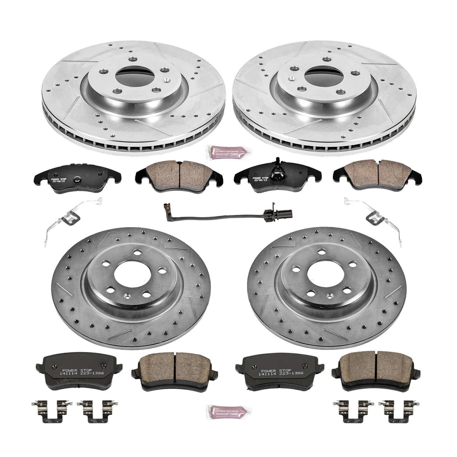 Power Stop 12-16 Audi A4 Front & Rear Z23 Evolution Sport Brake Kit (1x psbK4745, 1x psbK6133) thumbnail 9