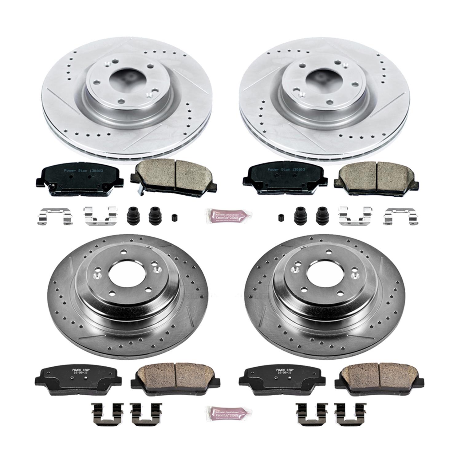 Power Stop K6169 Front Z23 Evolution Brake Kit with Drilled/Slotted Rotors and Ceramic Brake Pads 