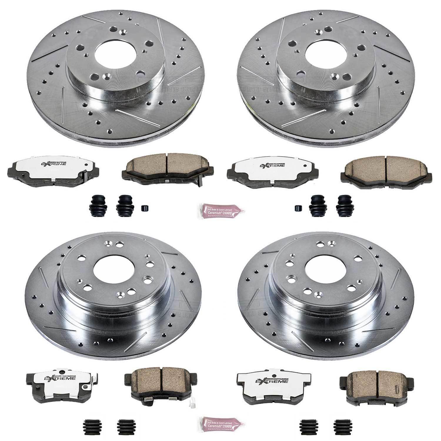 Power Stop 02-04 Honda CR-V Front & Rear Z26 Street Warrior Brake Kit (1x psbK6172-26, 1x psbK1043-26) thumbnail 4
