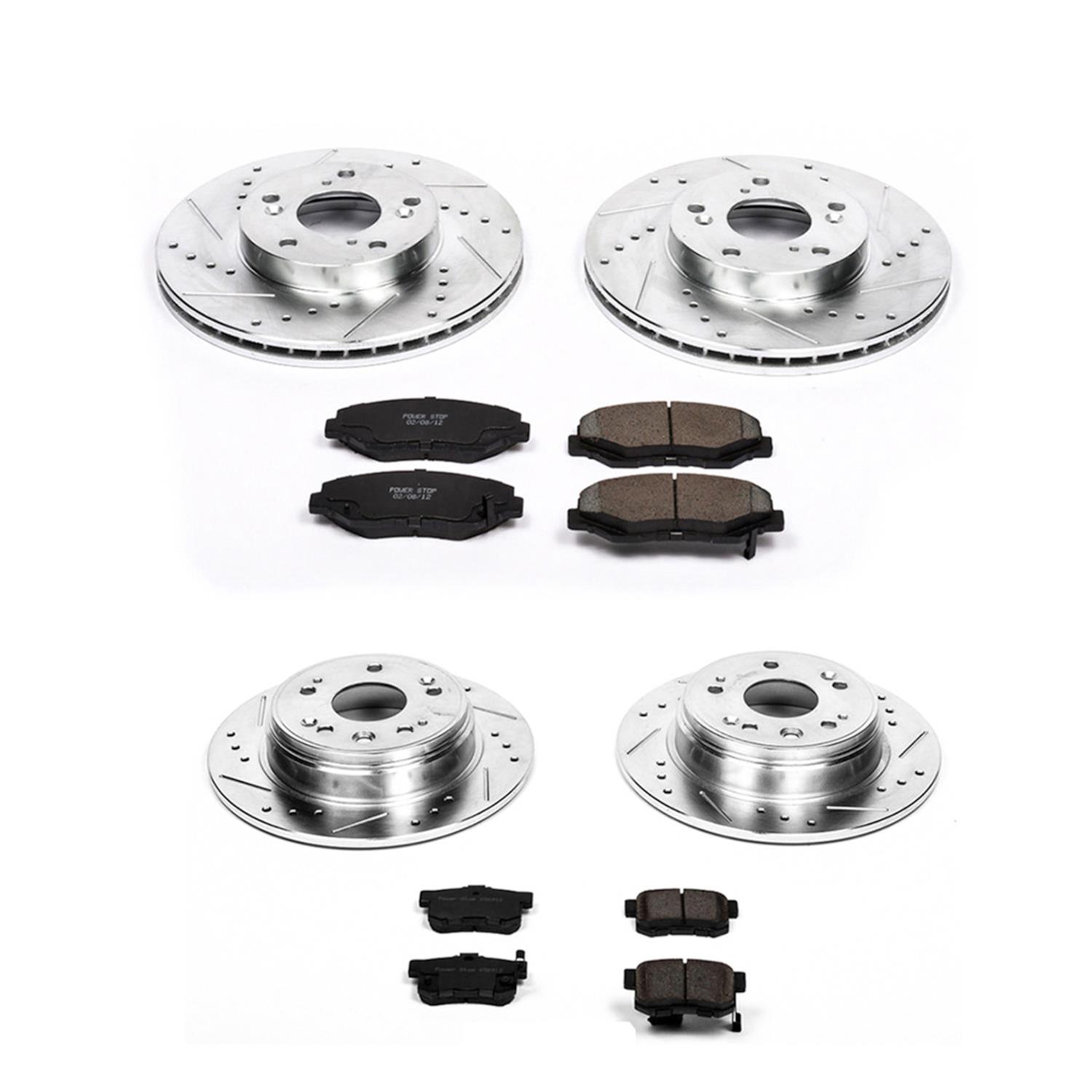 Power Stop 02-04 Honda CR-V Front & Rear Z23 Evolution Sport Brake Kit (1x psbK6172, 1x psbK1043) thumbnail 3