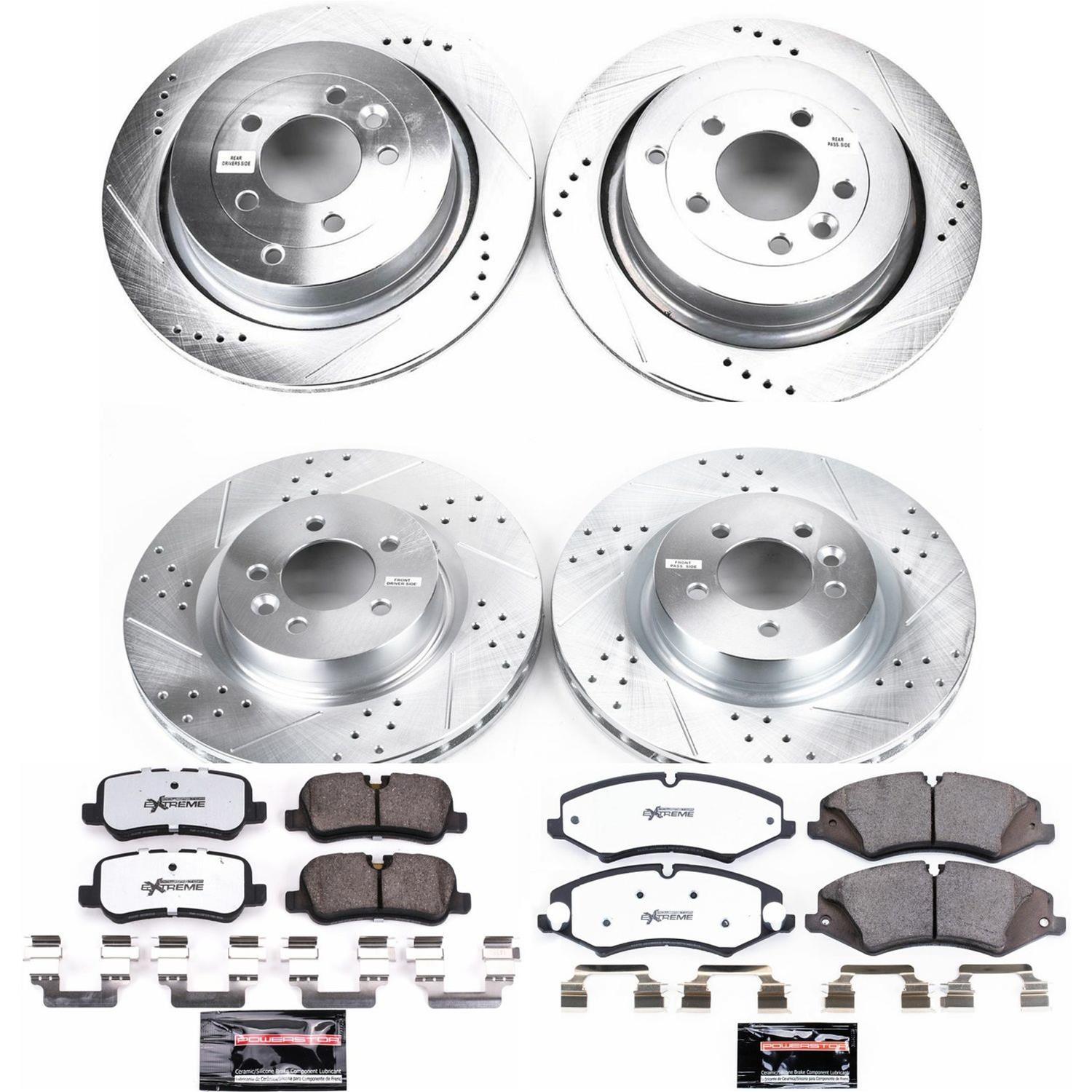 PowerStop Z36 Truck and Tow Brake Upgrade Kits for 2010-2013 RANGE ROVER SPORT - K6227-36 Pads Rotors, Tow, Cross-Drilled/Slotted Surface, Iron, Zinc Plated, 14.170 in./13.780 in. Diameter, Carbon Fiber Ceramic Pads, Kit thumbnail 3
