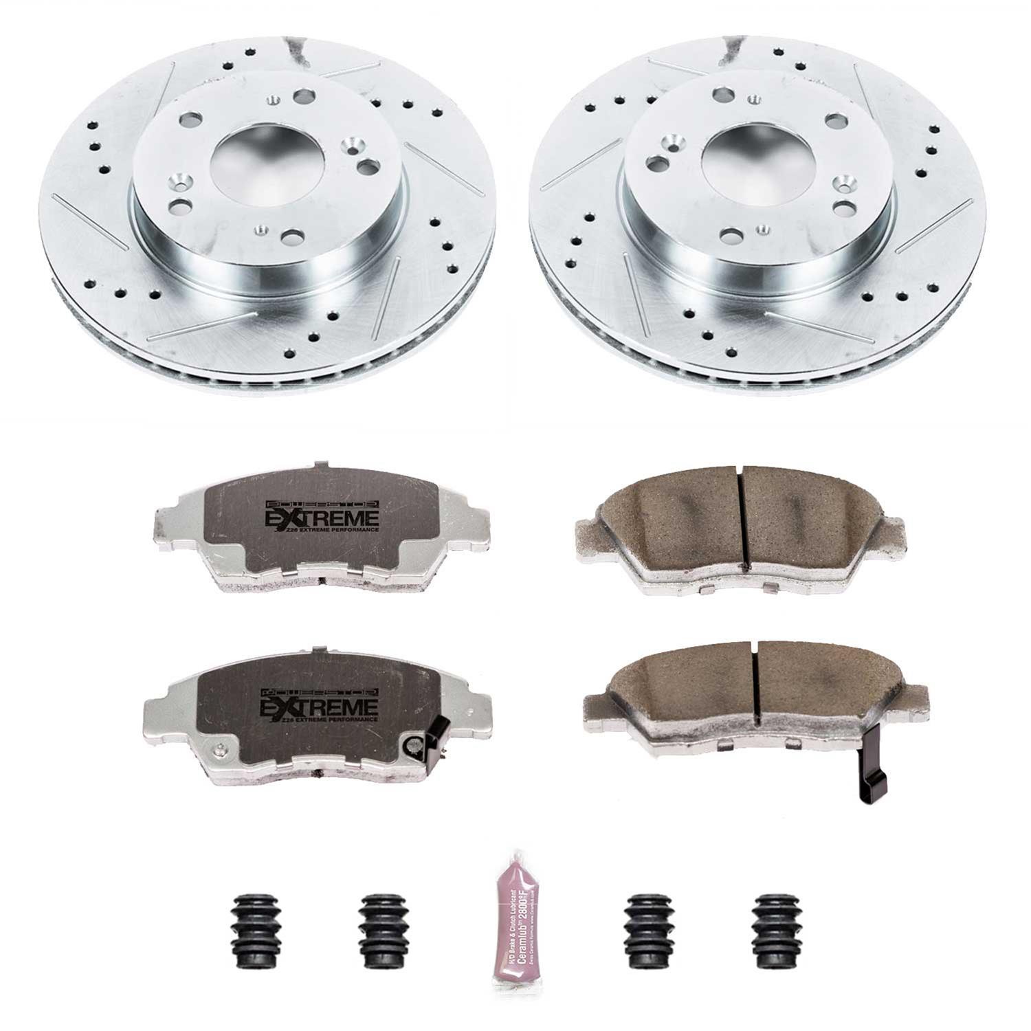 Power Stop 13-15 Acura ILX Front & Rear Z26 Street Warrior Brake Kit w/Calipers (1x psbKC6317-26, 1x psbKC1243-26) thumbnail 6