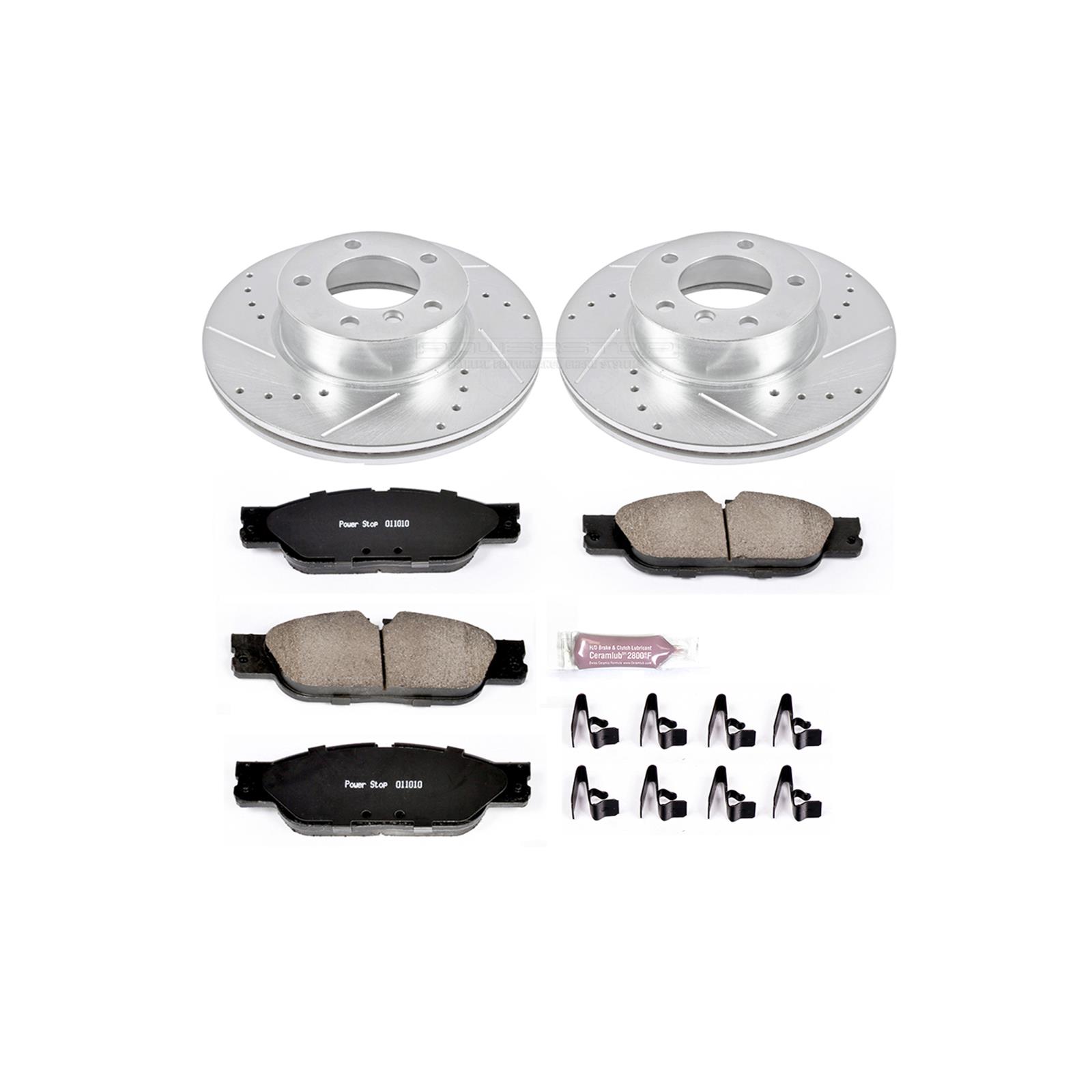 Power Stop K6346 Front Brake Kit with Drilled//Slotted Brake Rotors and Z23 Evolution Ceramic Brake Pads