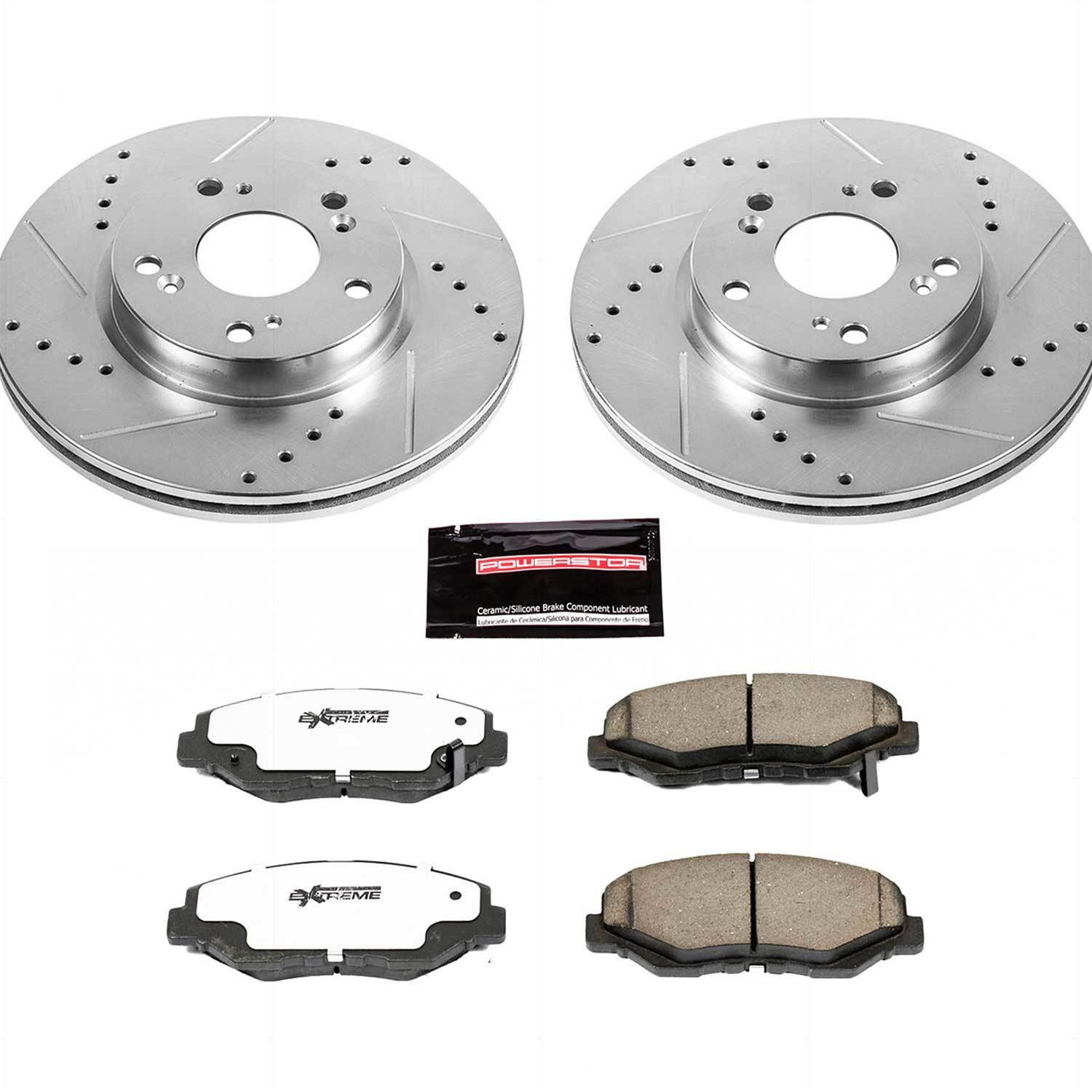 Power Stop 2013 Acura ILX Front & Rear Z26 Street Warrior Brake Kit (1x psbK1243-26, 1x psbK6490-26) thumbnail 9