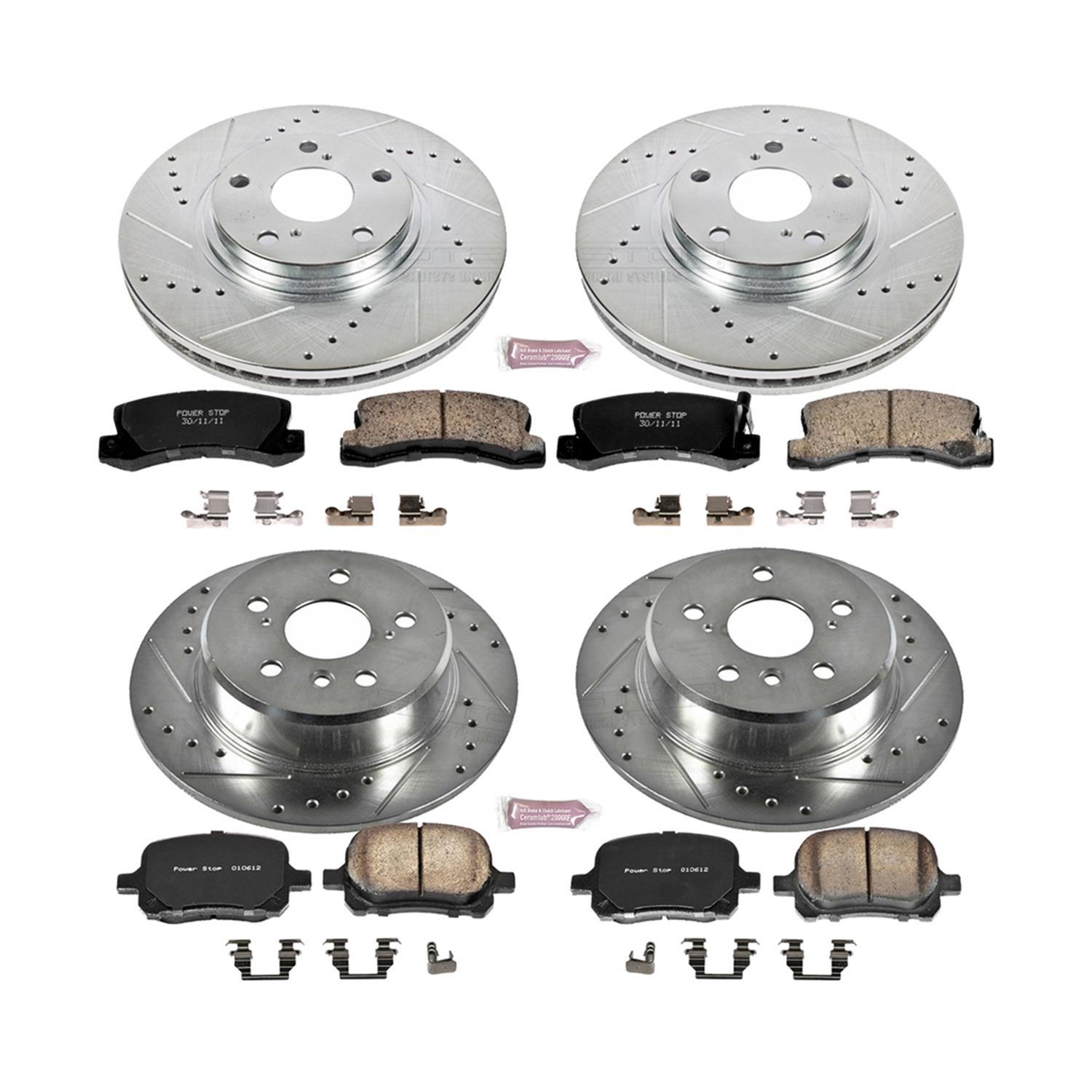 Power Stop K3097 Front Z23 Evolution Brake Kit with Drilled/Slotted Rotors and Ceramic Brake Pads Power Stop K3097 Front Z23 Evolution Brake Kit with Drilled/Slotted Rotors and Ceramic Brake Pads