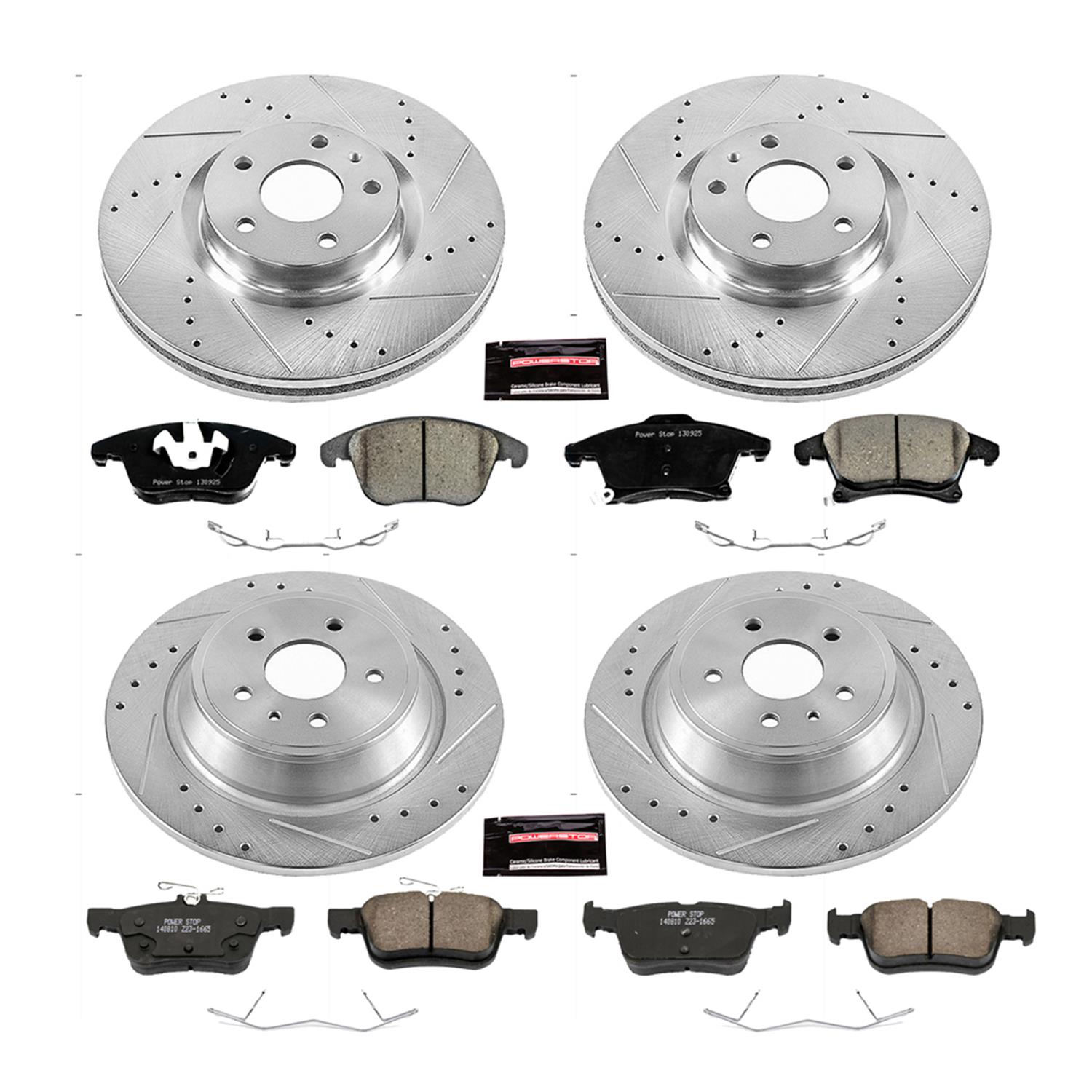 Power Stop K6816 Front Z23 Evolution Kit with Drilled/Slotted Rotors and Ceramic Brake Pads 